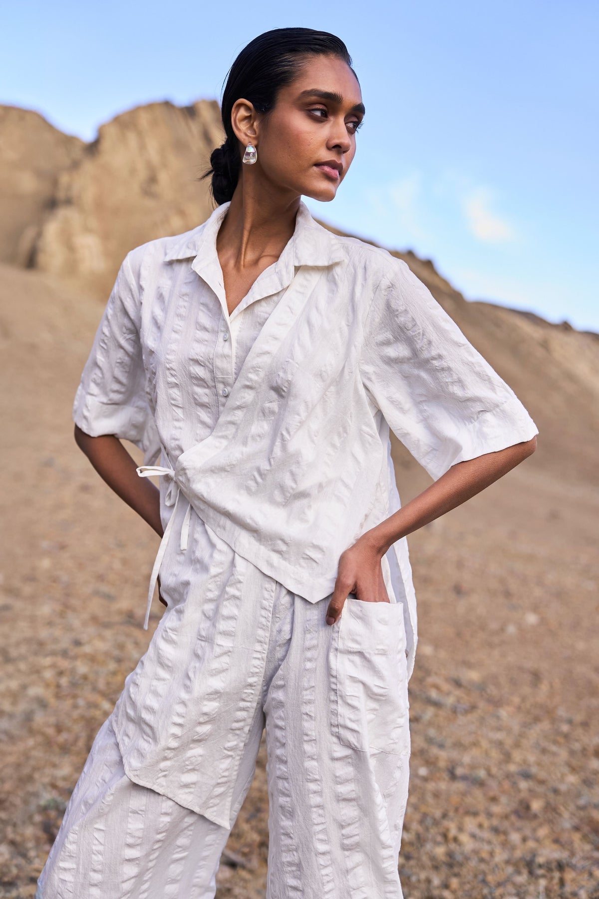 Asymmetric Hem Side-tie Set