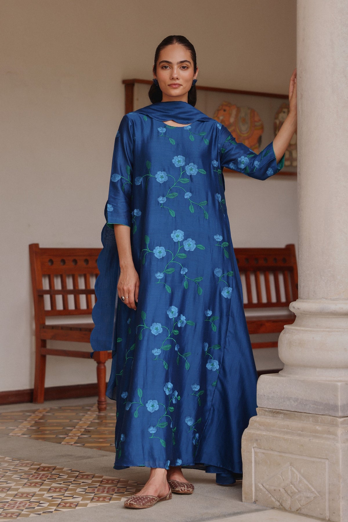 Indigo Bloom Kurta Set