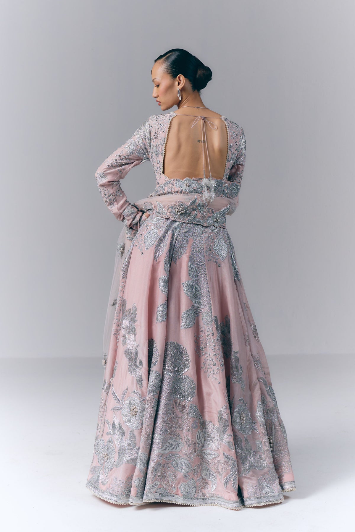 Pink Garden Anarkali Set