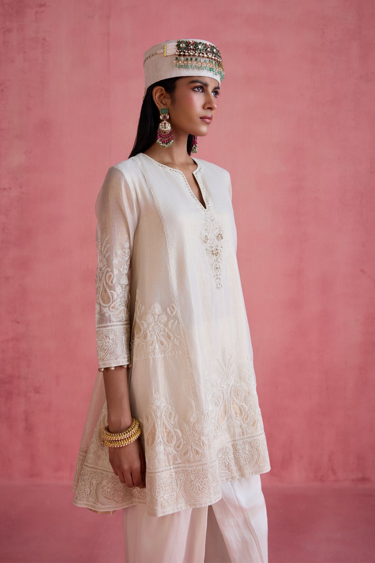 Fiza Ivory Dhoti Set