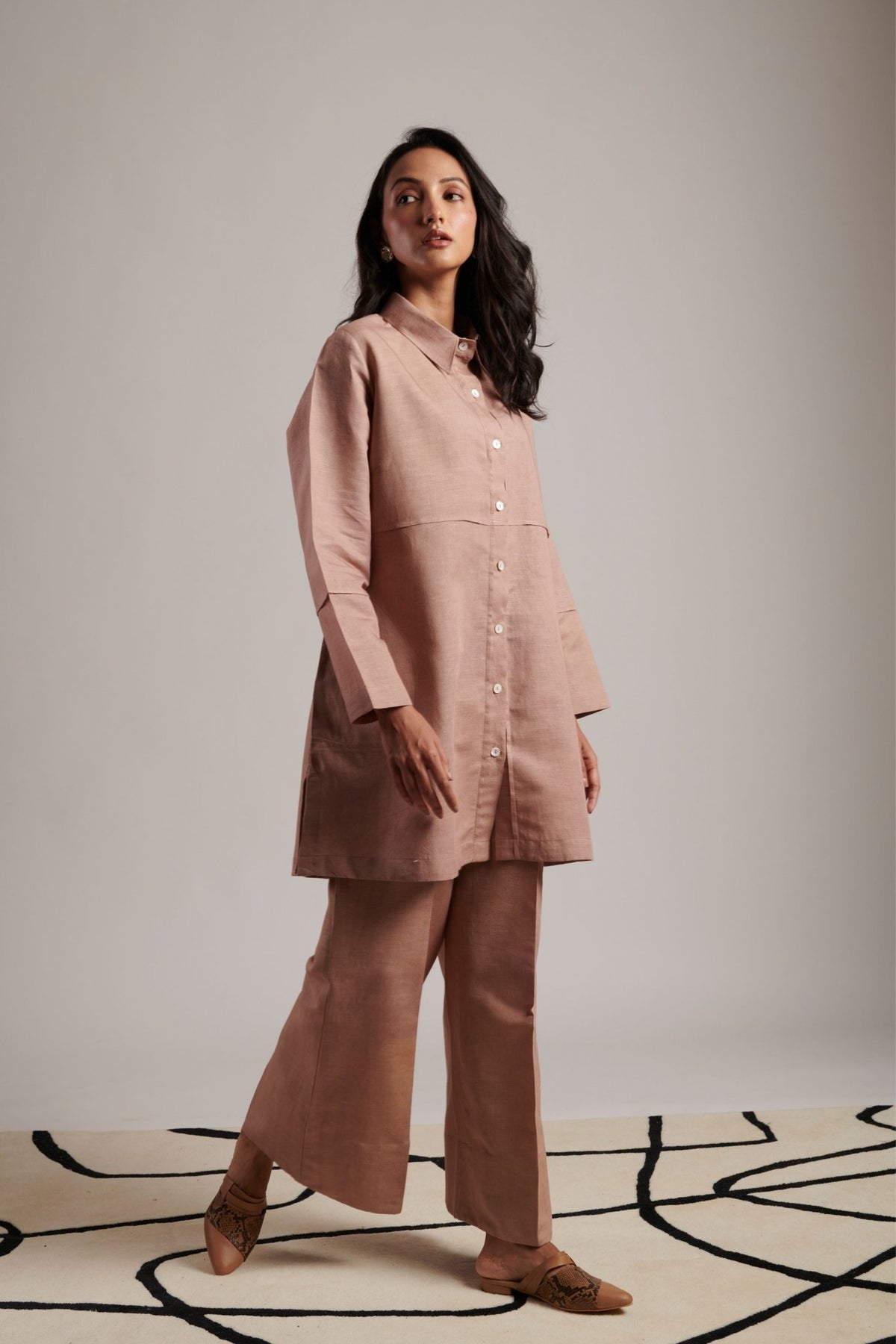 Vintage Rose Desire Tunic Set - Moh India - Elahe