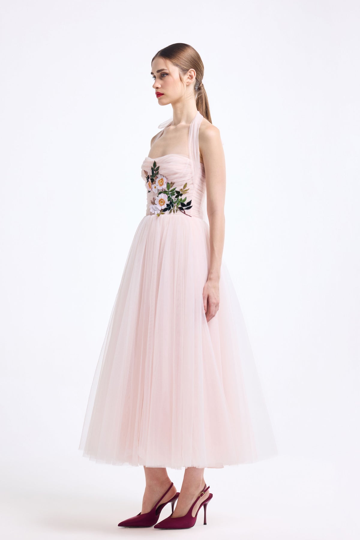 Halter Neck Corsetted Midi