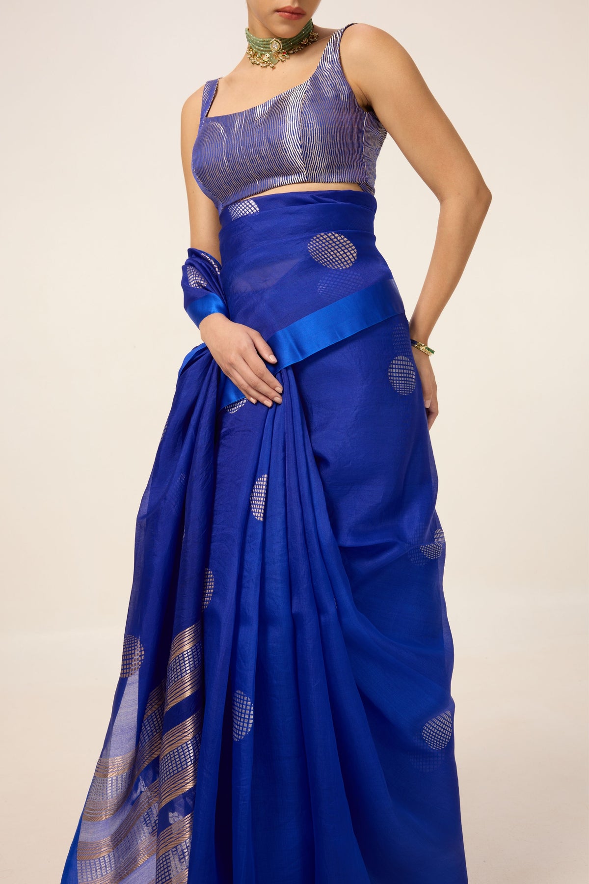 Electric Blue Organza Saree