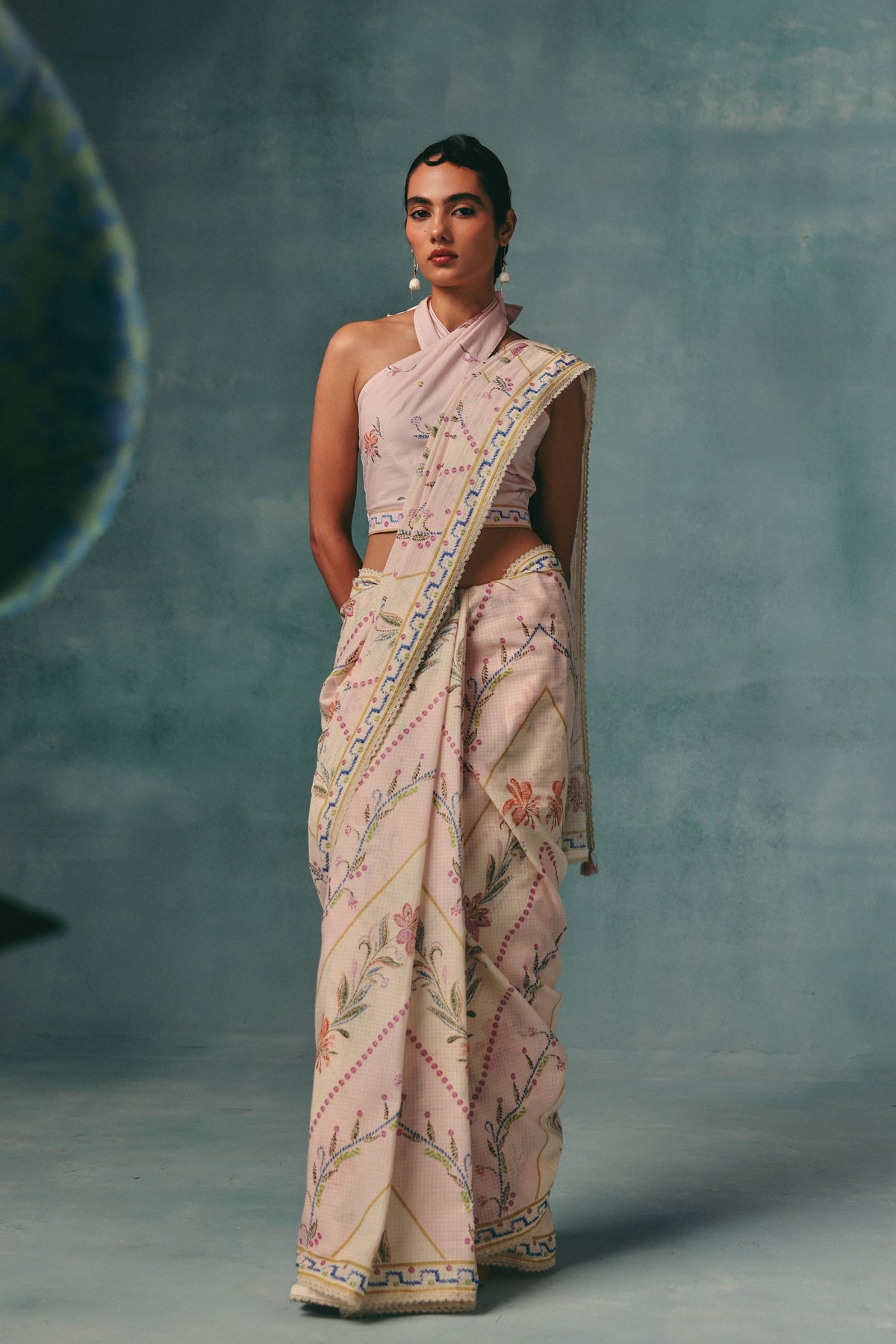 Hibiscus Colourblock Saree