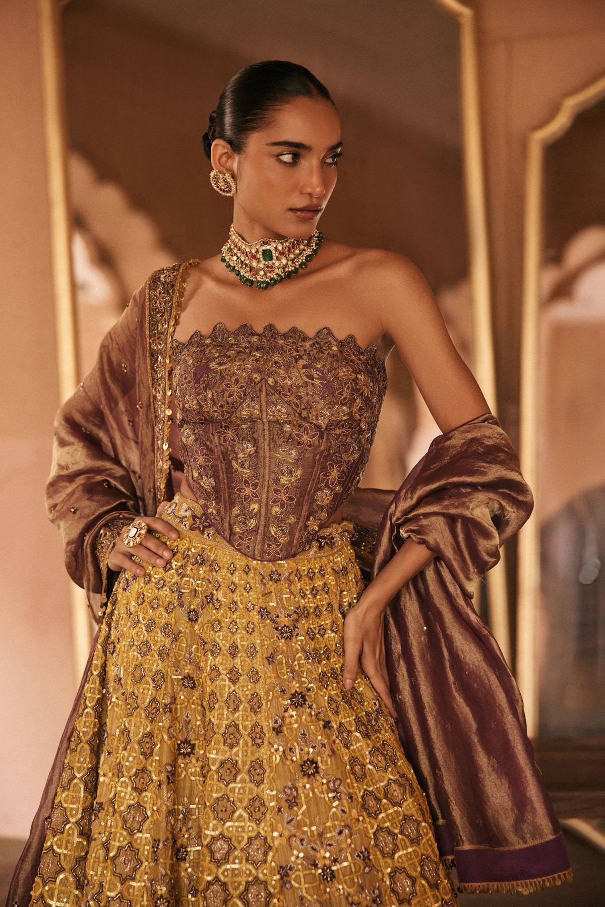 Multi Coloured Striking Lehenga Set