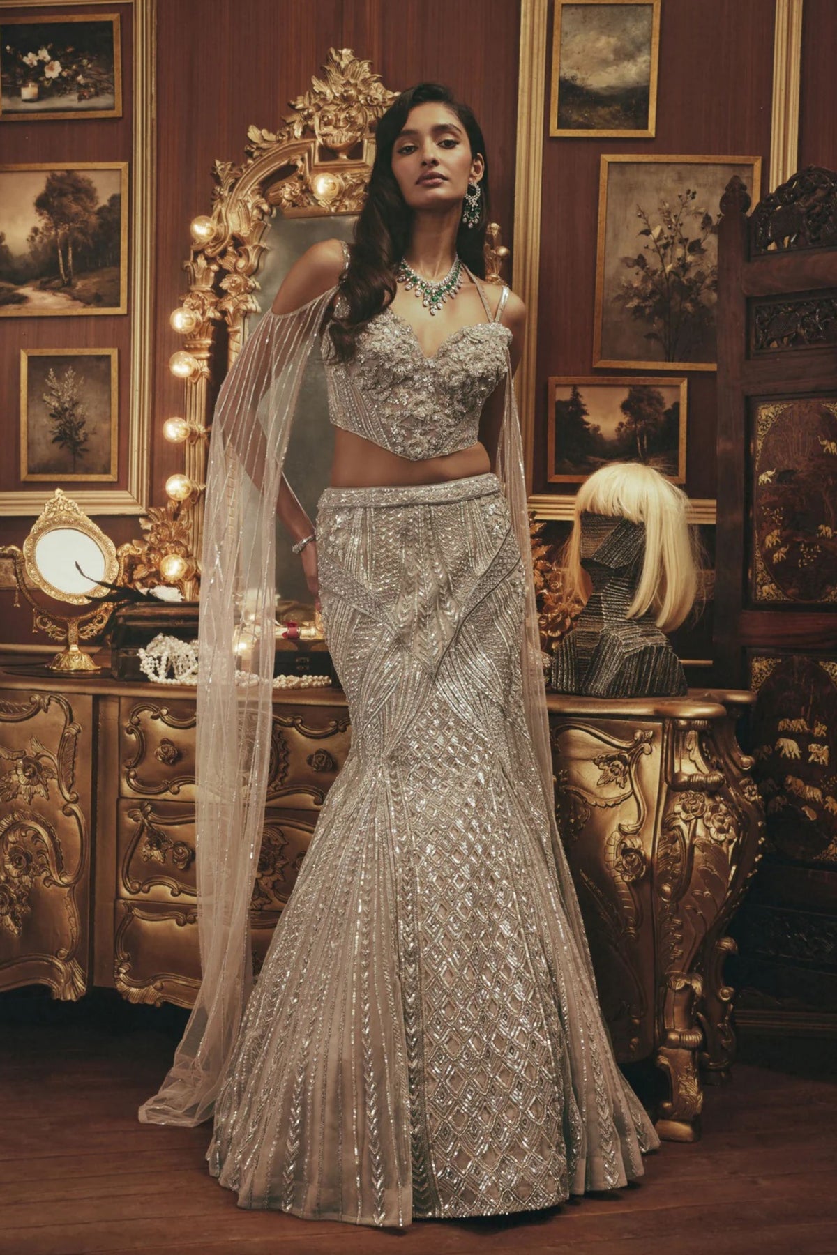 Victoria Silver Lehenga Set