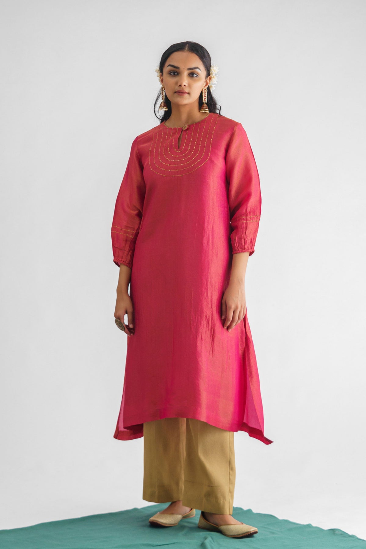 Pink Georgette Tissue Tunic