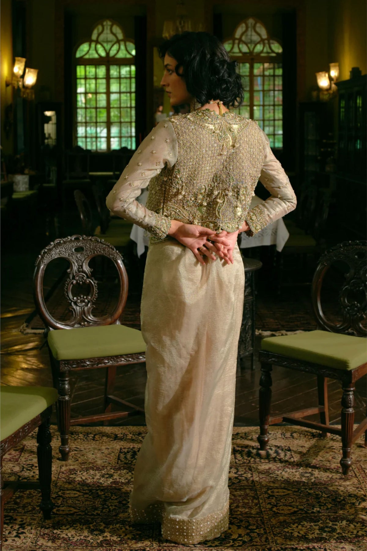 Pearl Draped Skirt Set