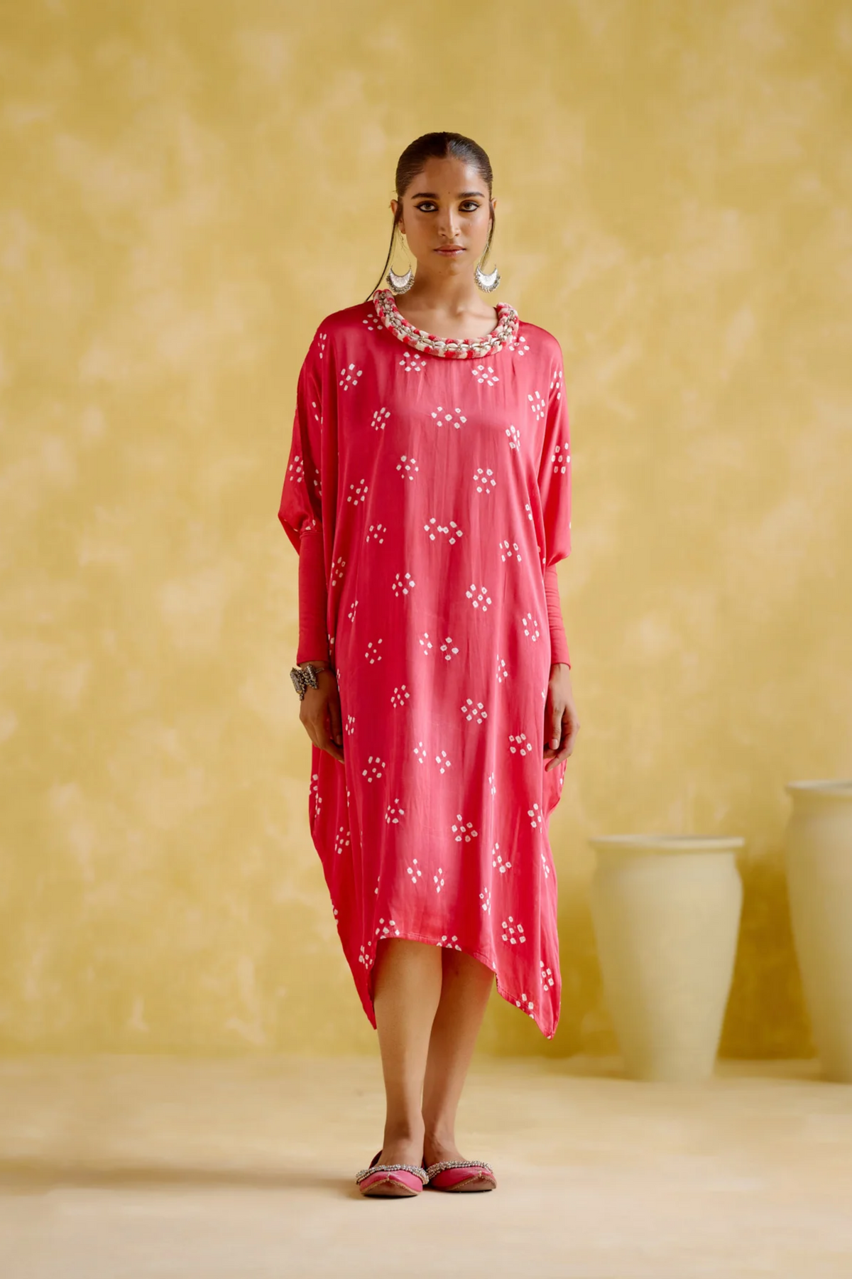 Annapoorna Pink Bandhini Kaftan