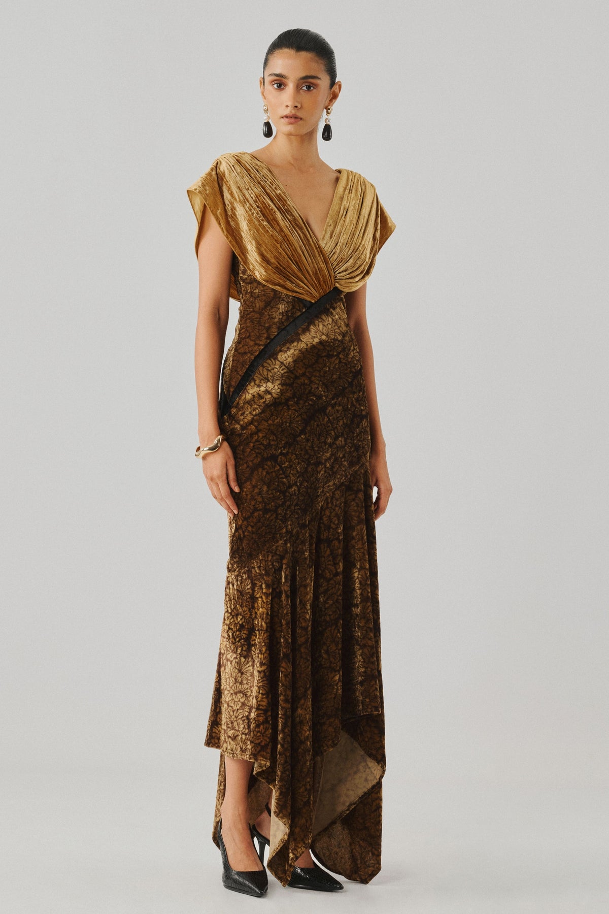 Zarina Velvet Ajrakh Gown