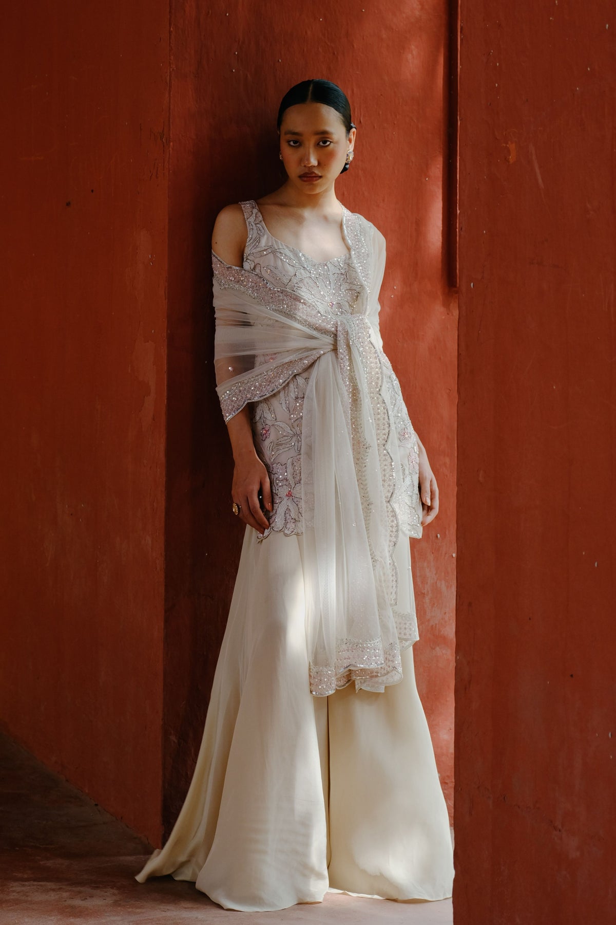 Ivory whisper Sharara Set