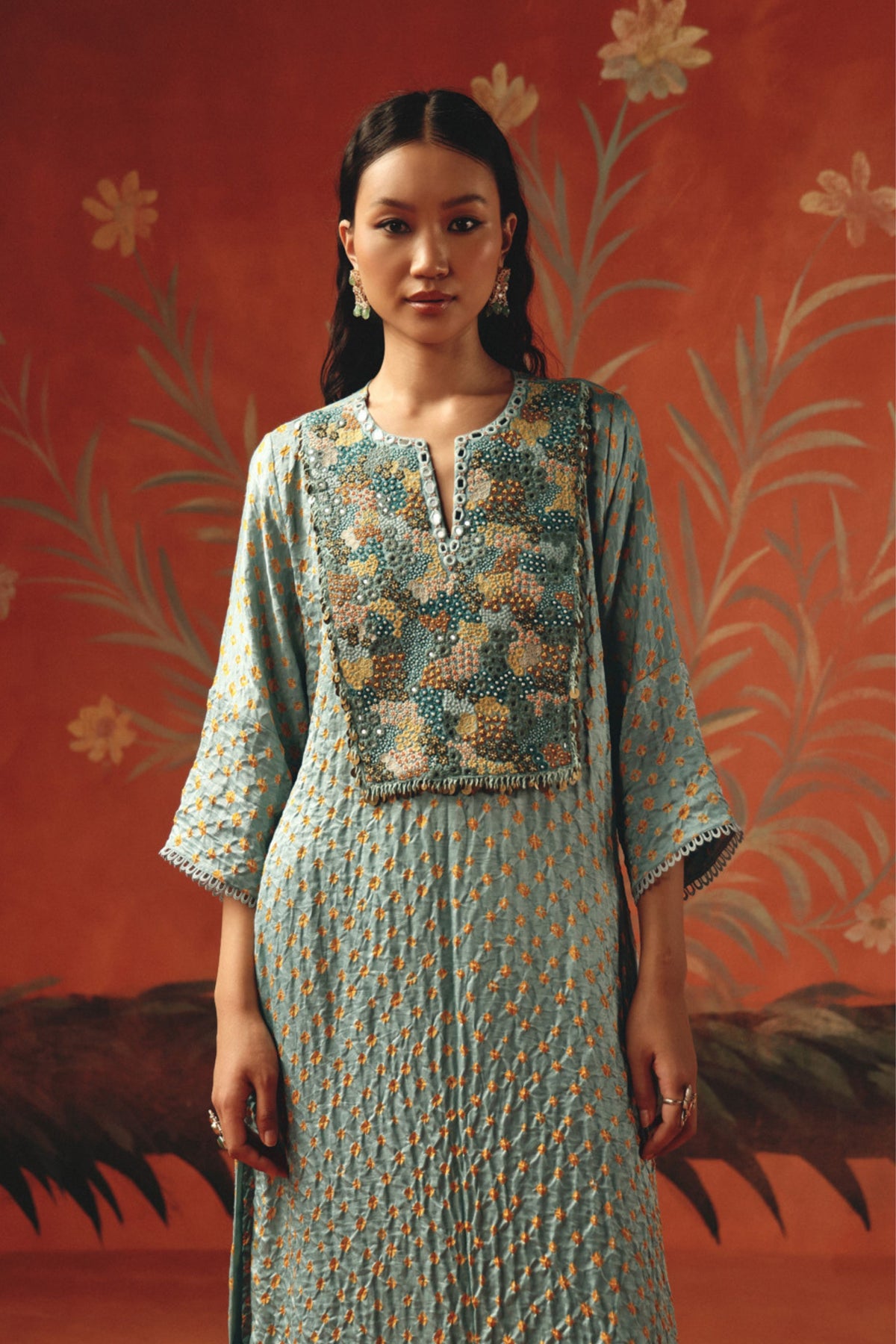 Gajji Bandhani Kaftan