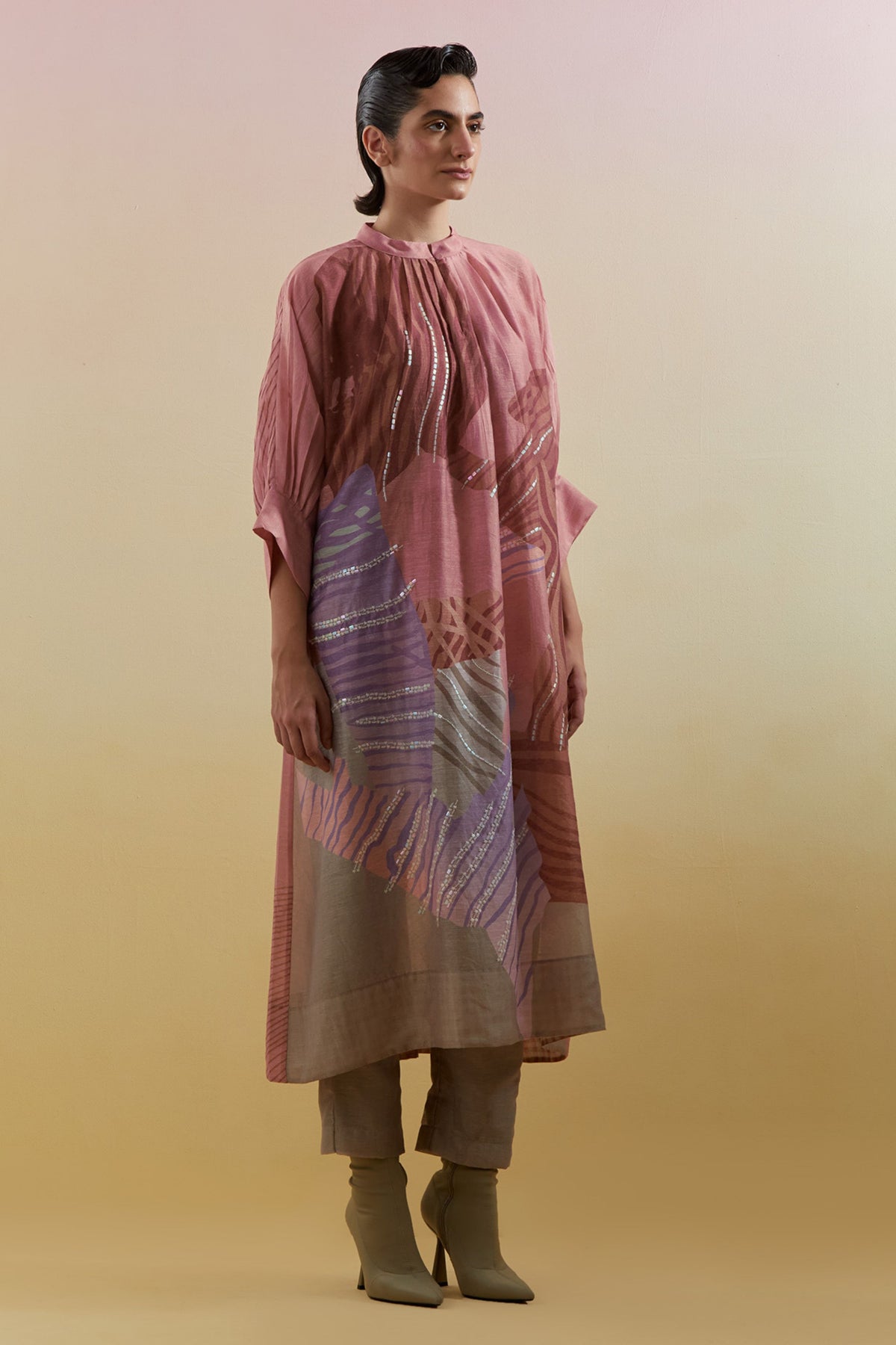 Zaron Dusty Pink Kurta Set