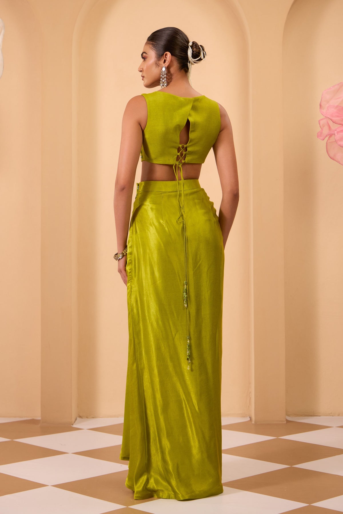 Green Skirt Set
