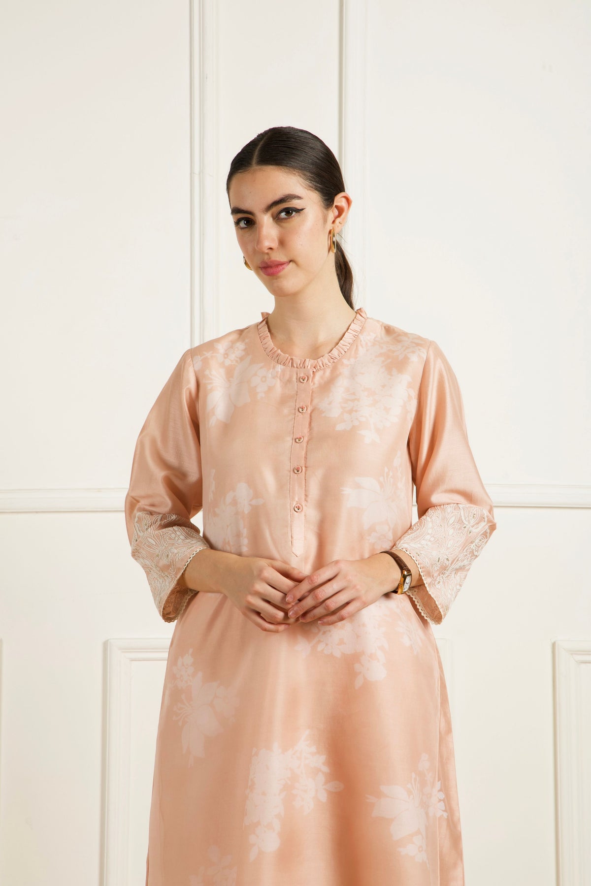 Old Rose Double Layer Kurta Set