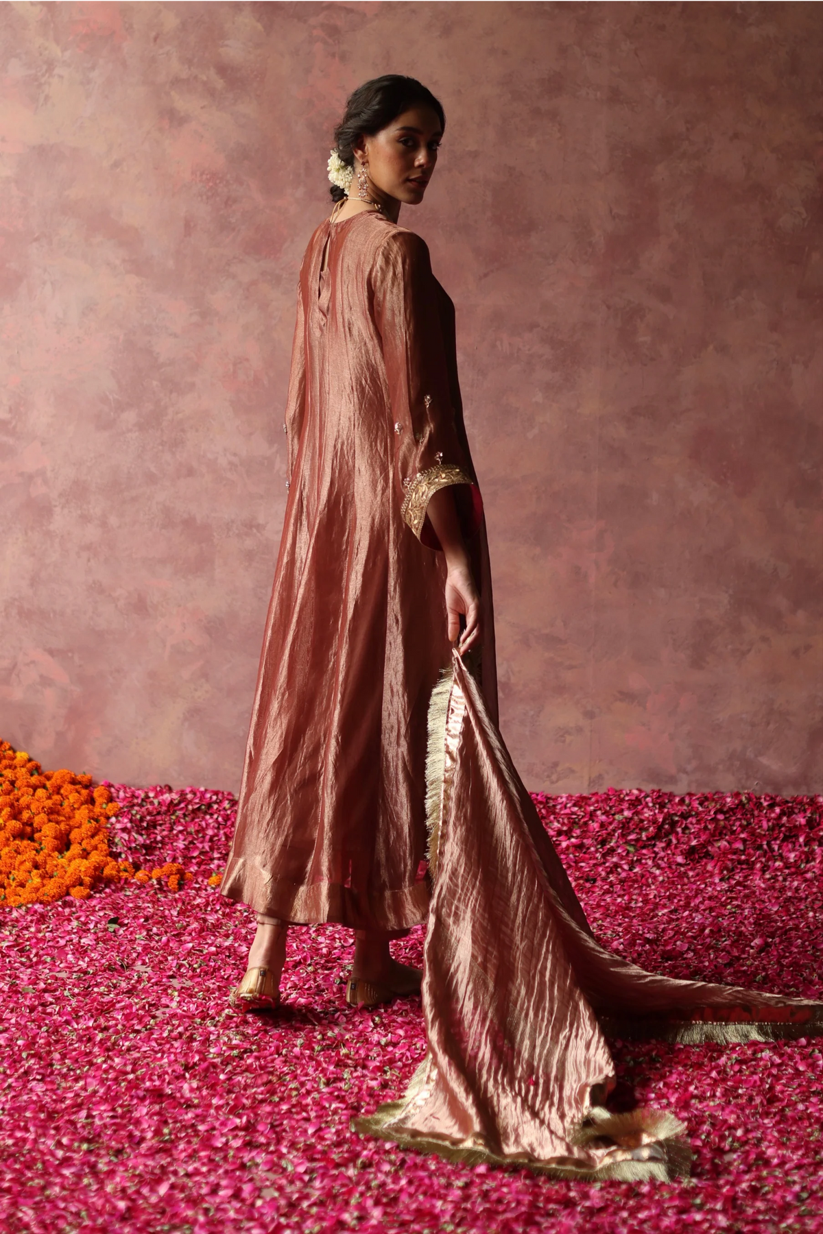 Zaahra Rose Gold Kurta Set