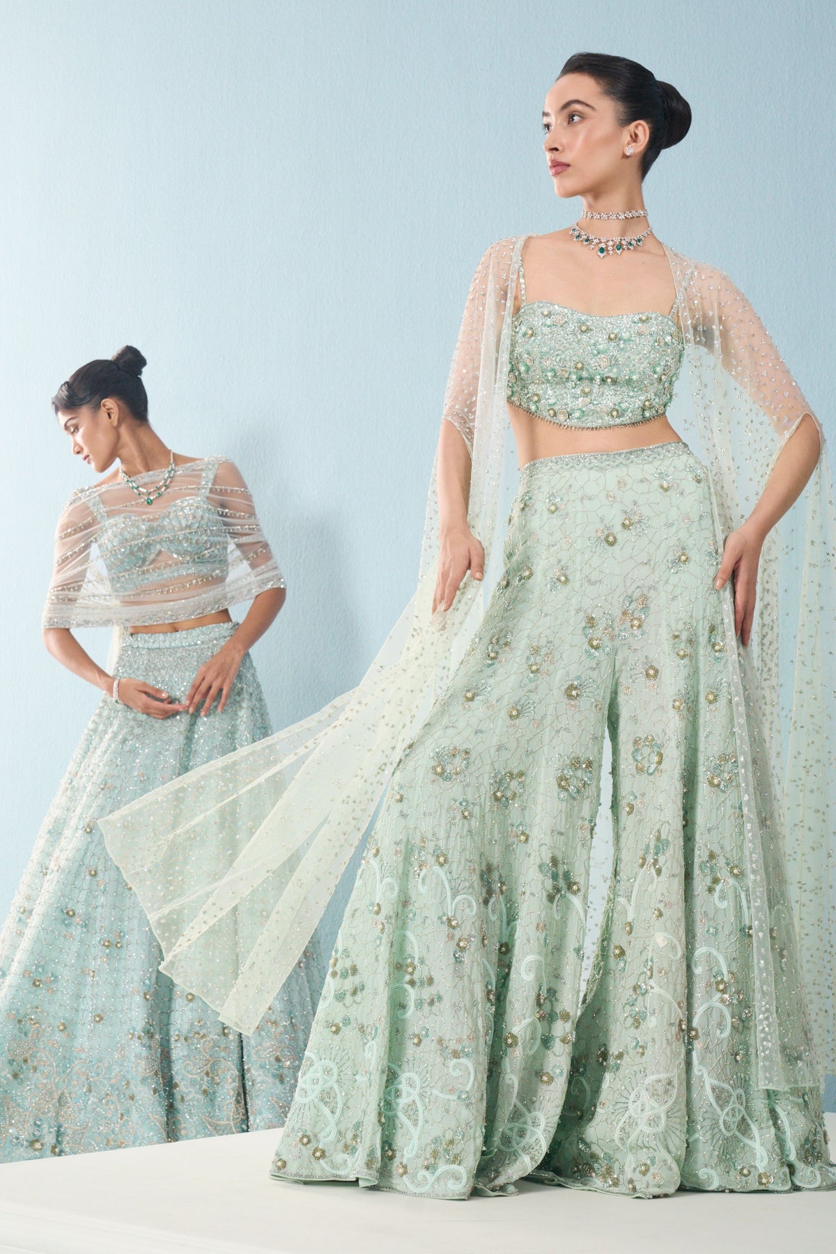 High Waist Sharara With Cape