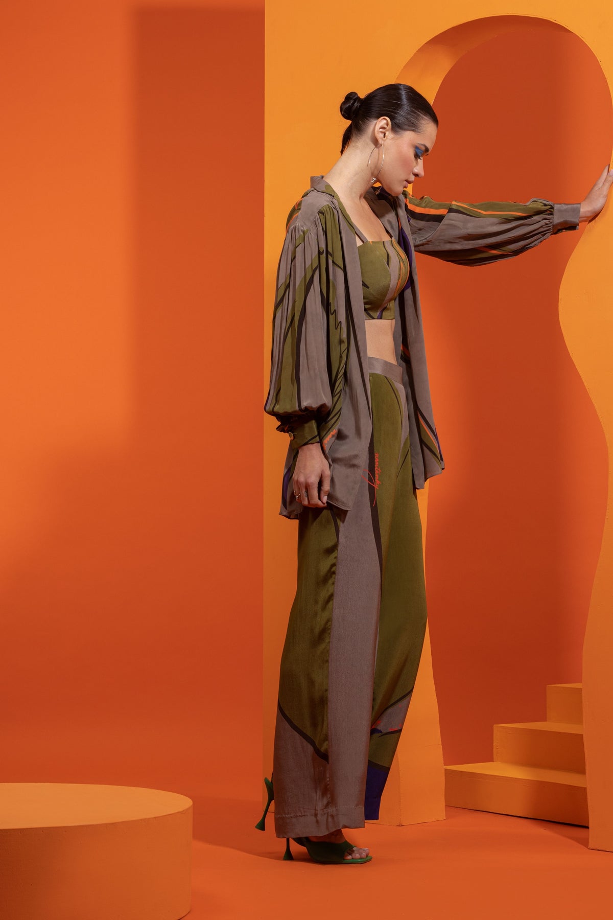 Artistic Printed Open Shirt Co-ord Set