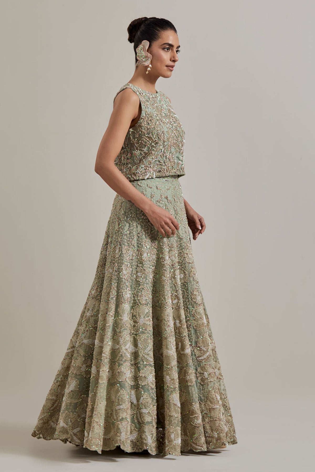 Sage Lehenga Set