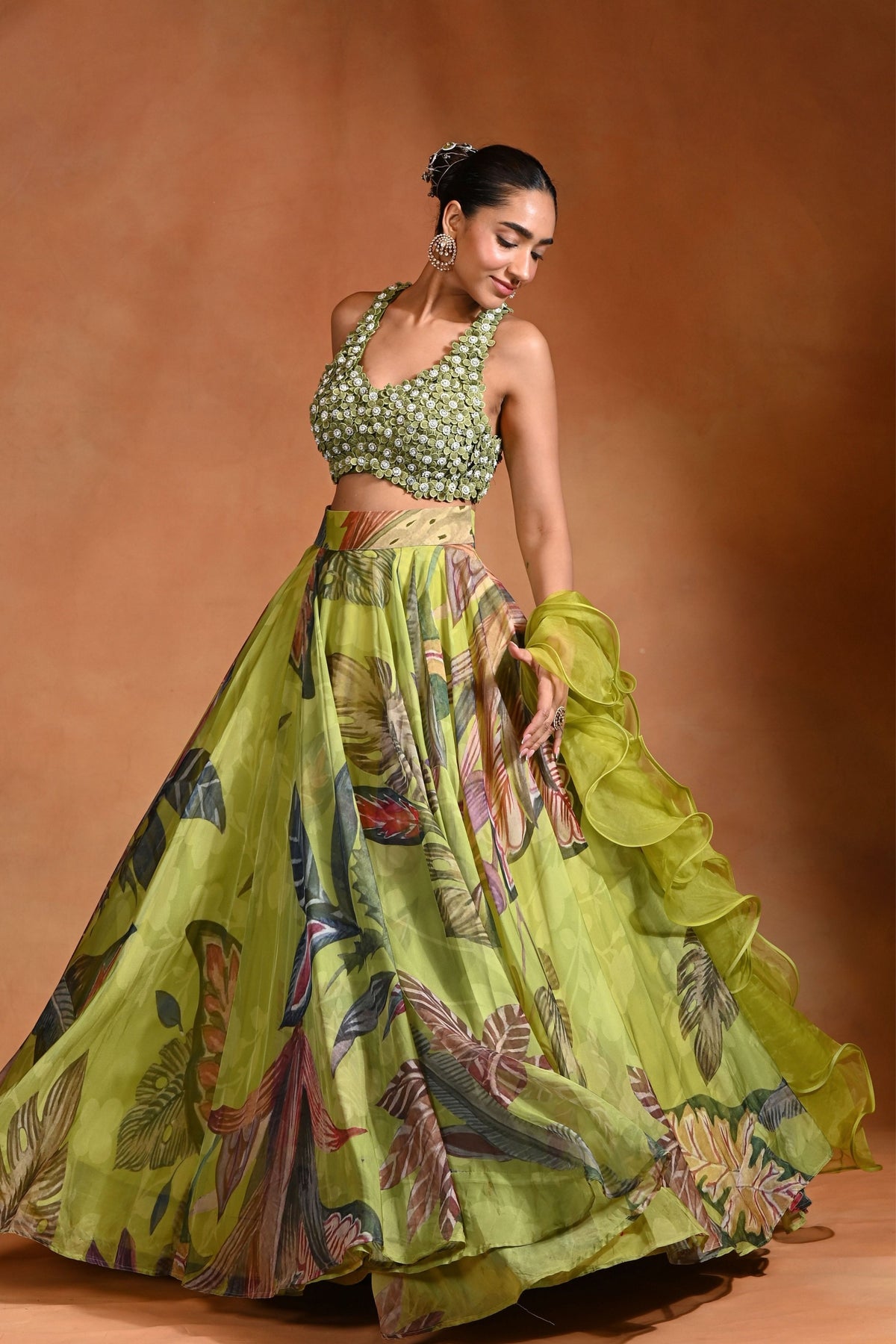 3d Embroidered Lehenga Set