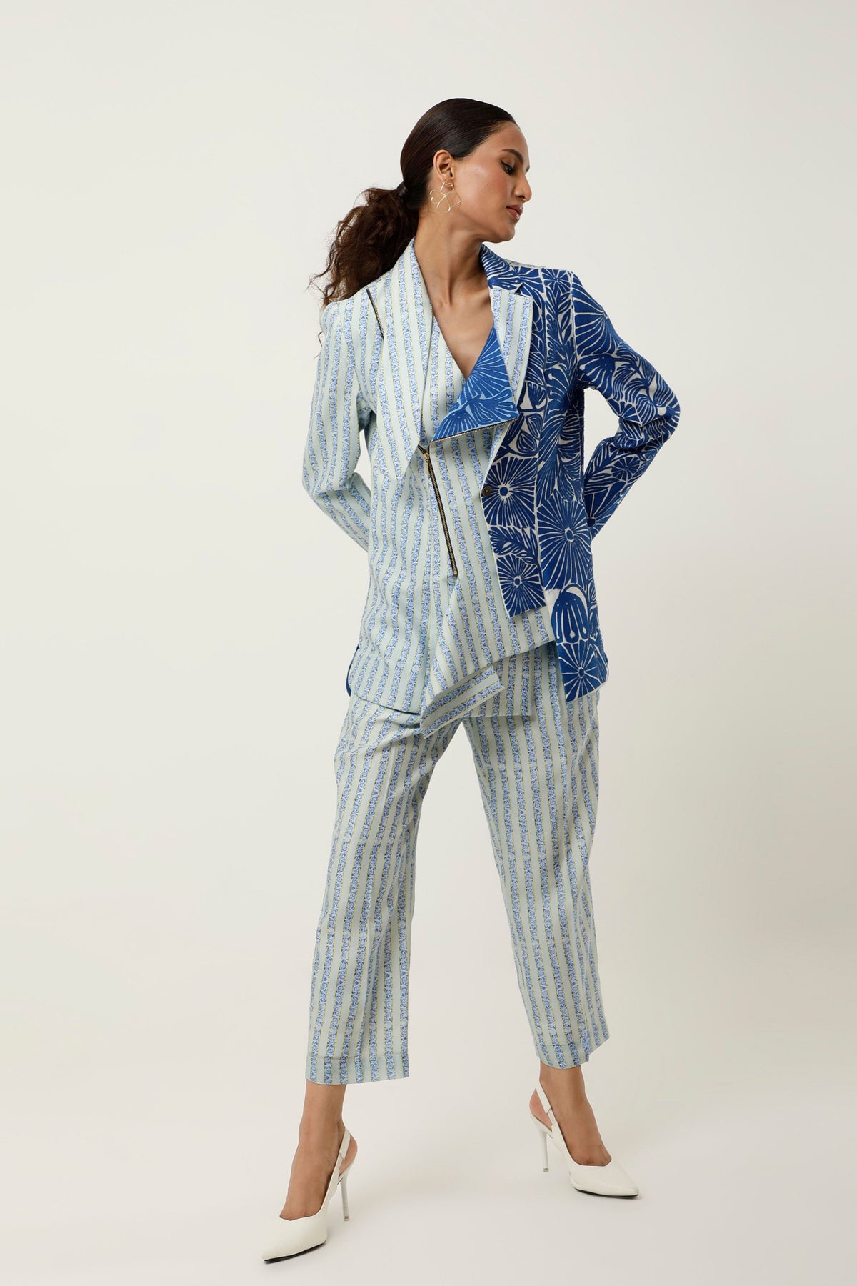 Ice Blue Embroidered Co-ord Set