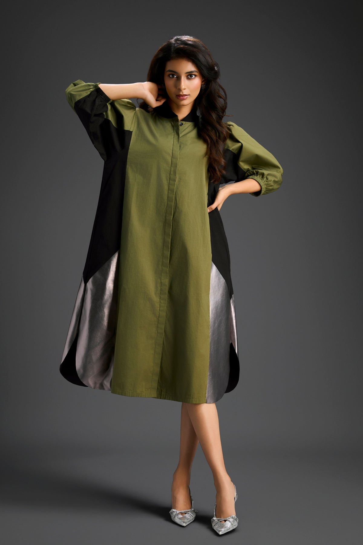 Olive Green Shirt Dress