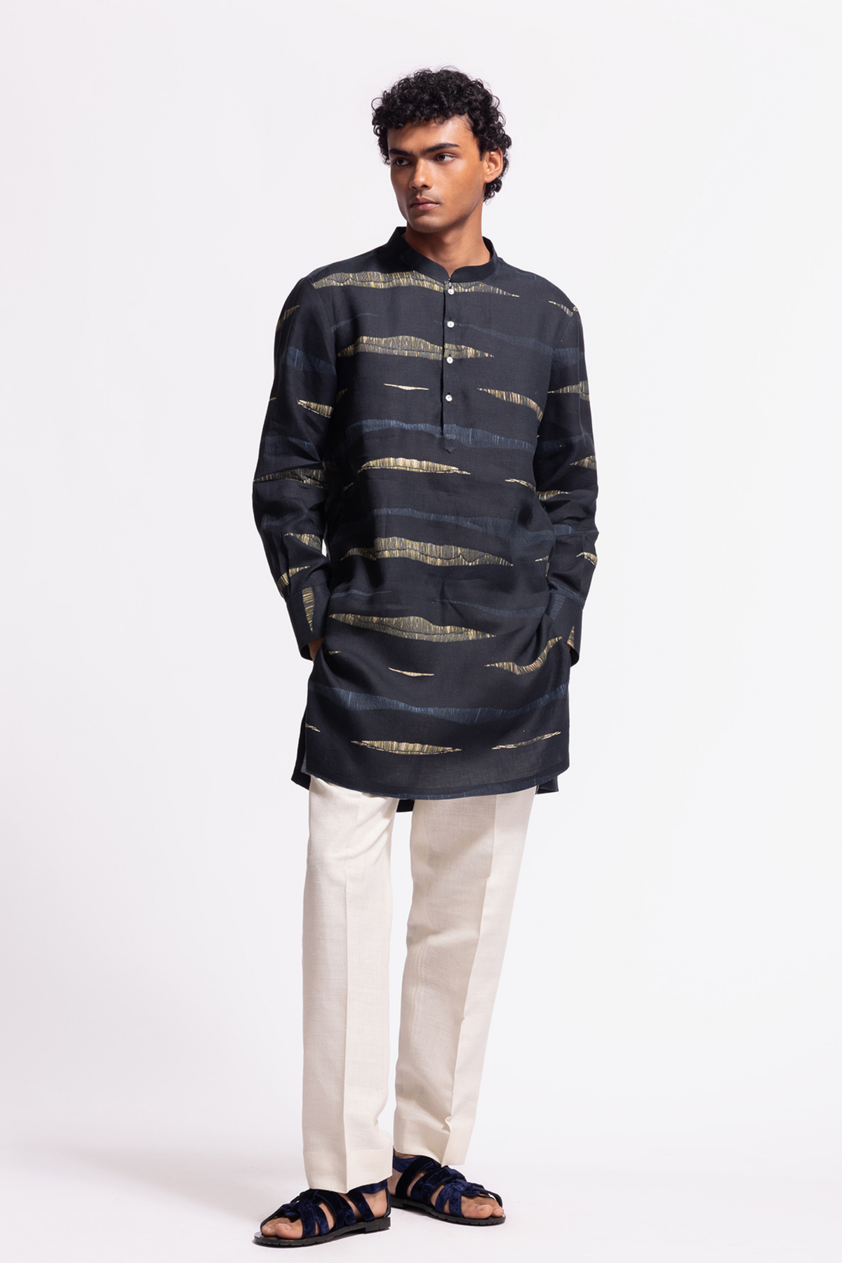 Printed Linen Short Kurta
