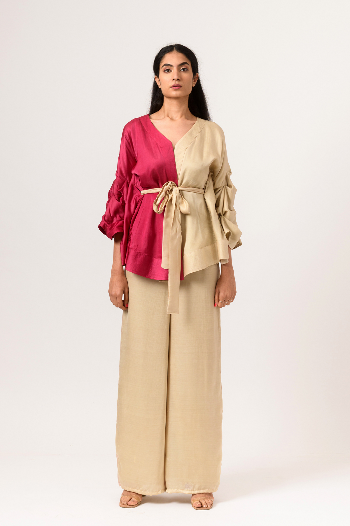 Wine ecru cape co-ord