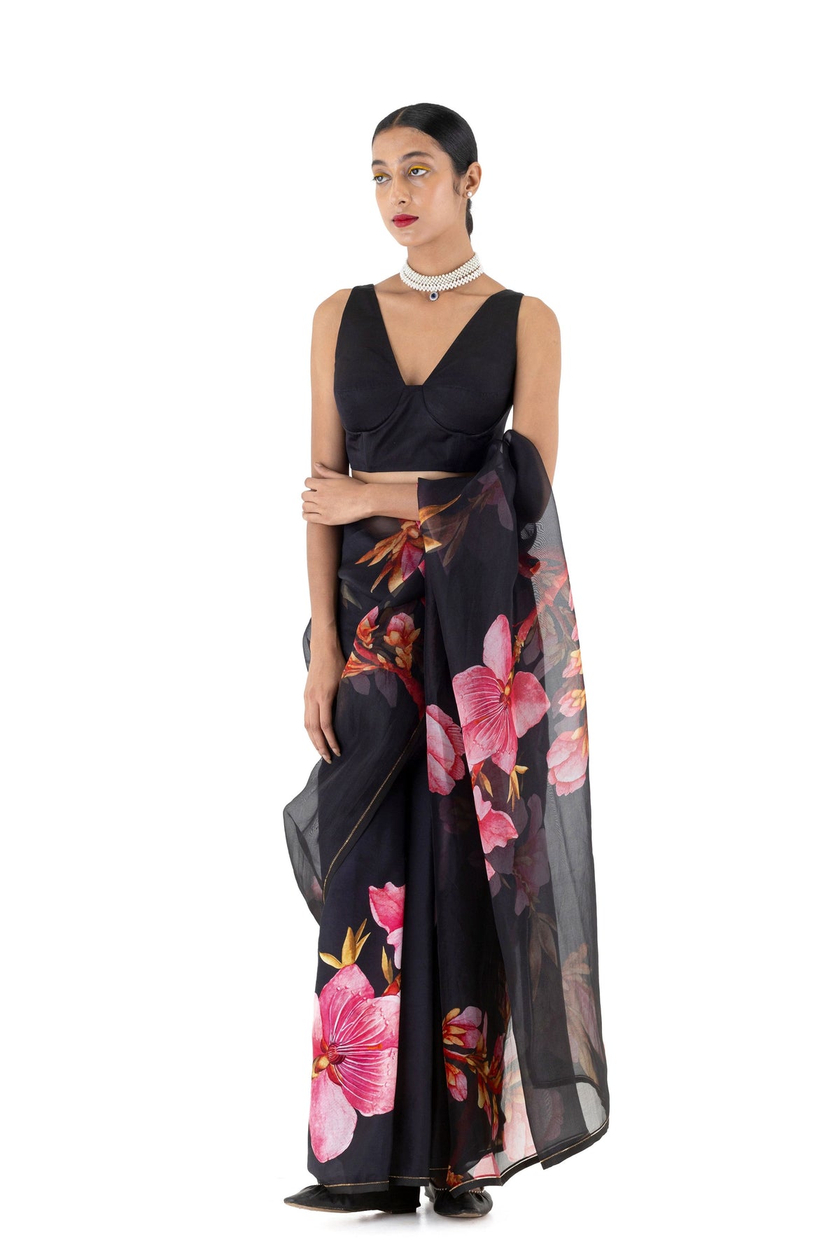 Anyaar Black Saree