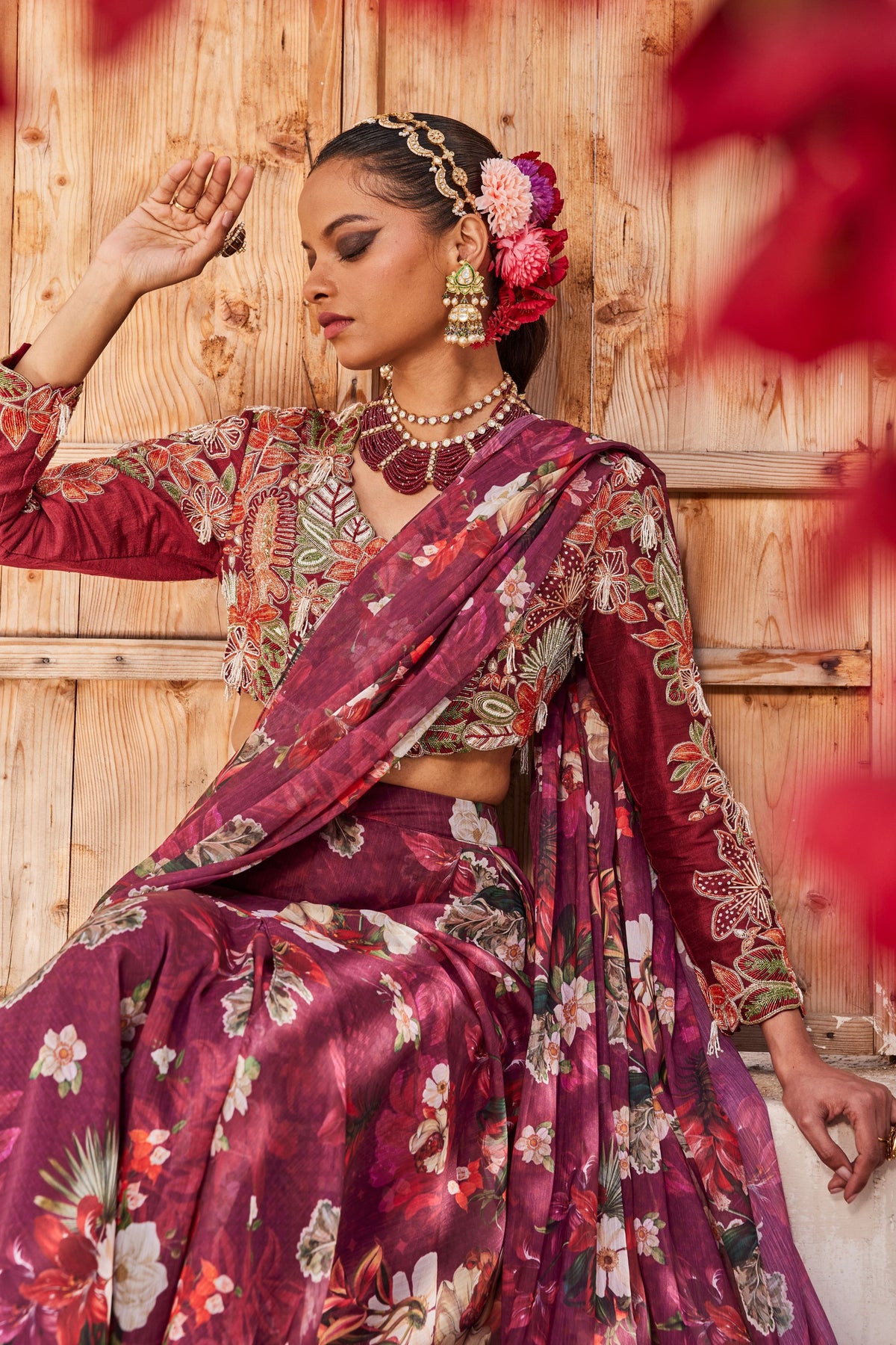 Zehra Draped Saree Set