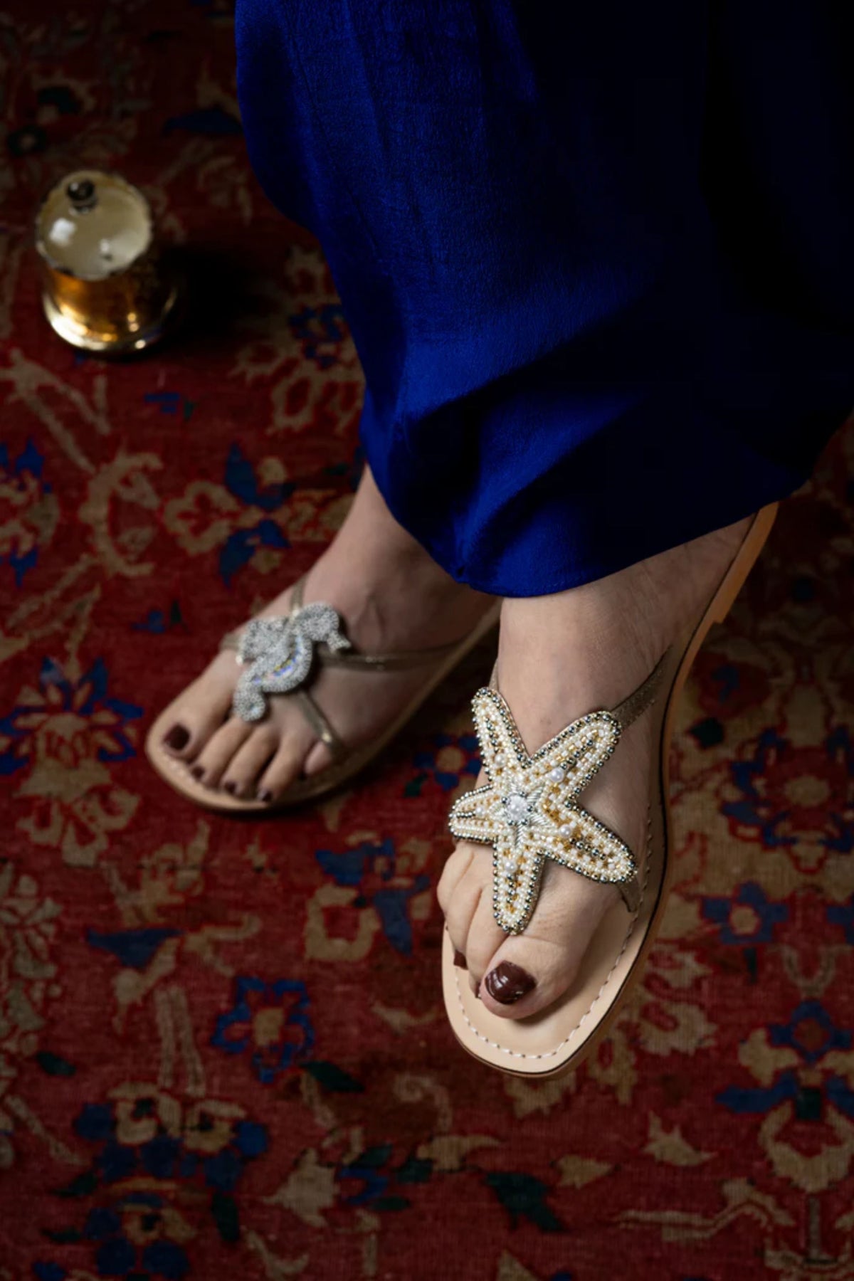 Larry Silver &amp; Gold Sandals