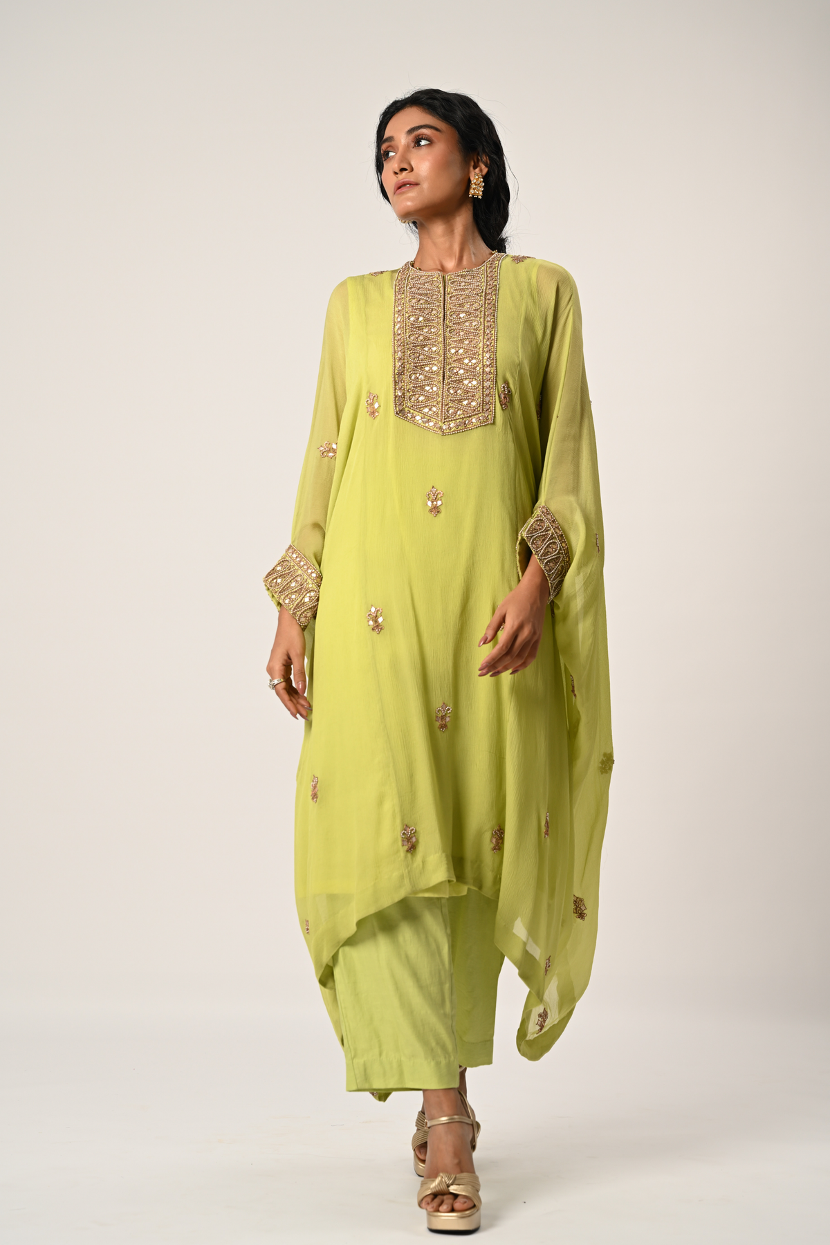 Light Green Kaftan Set