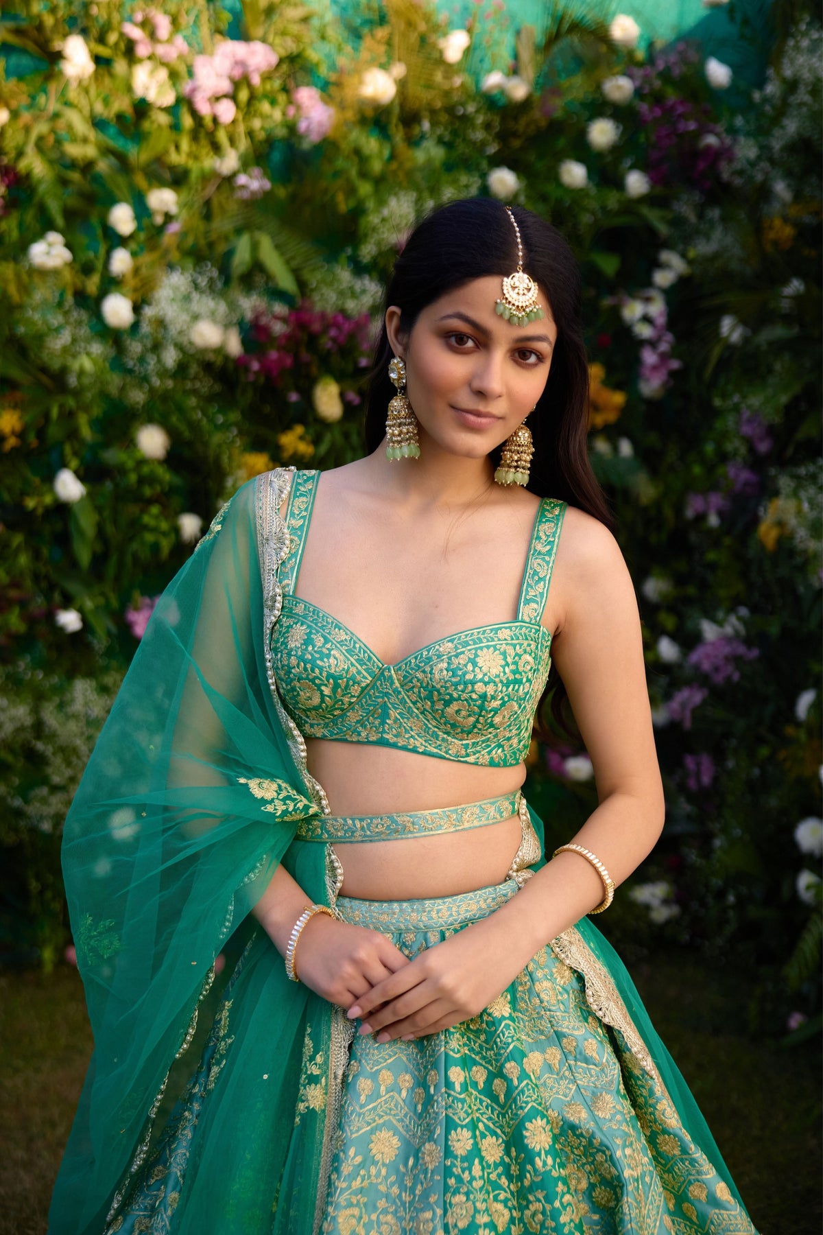 Vivid Green Lehenga Set