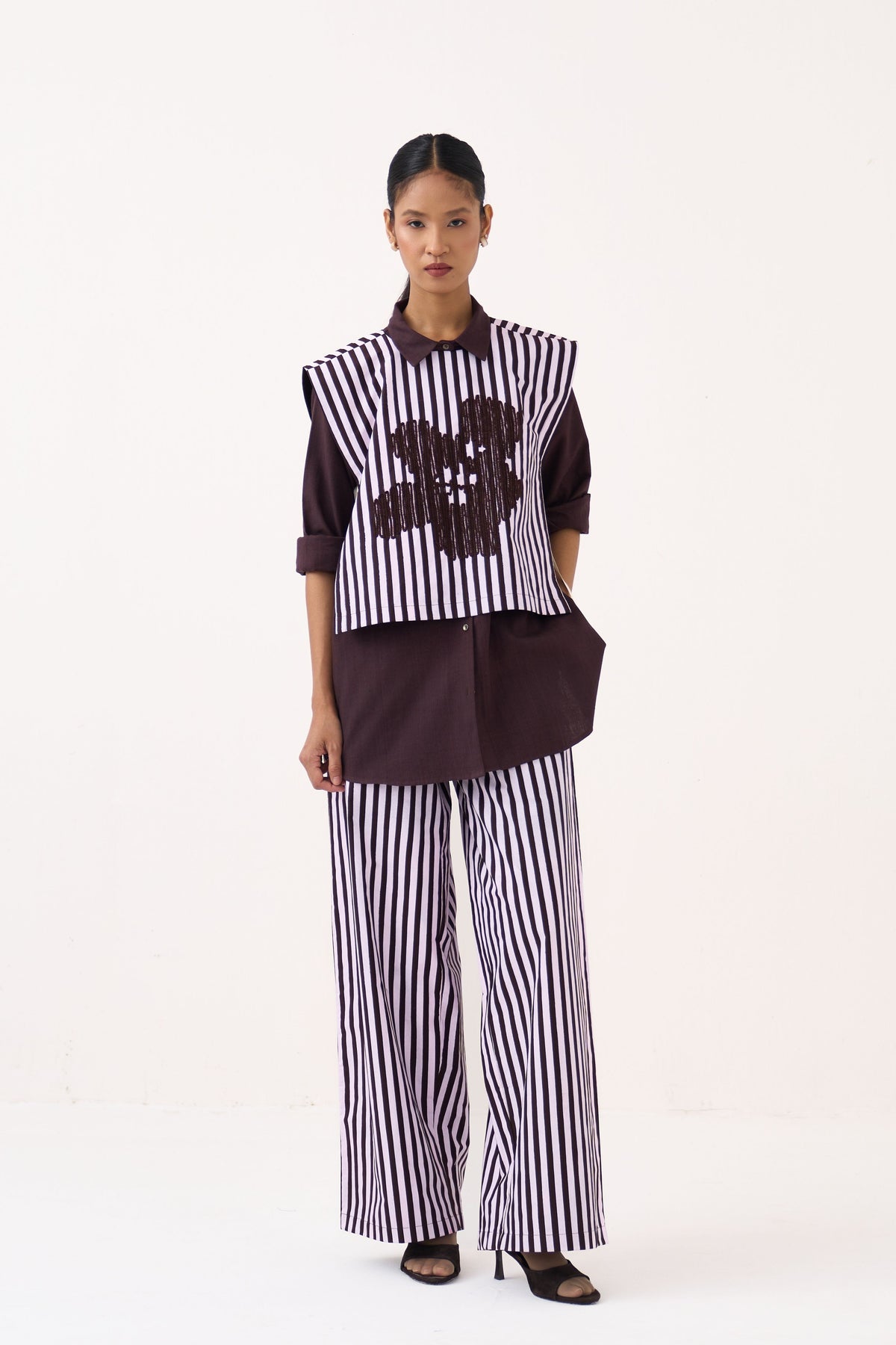 Floral Stripe Overlay Co-Ord Set