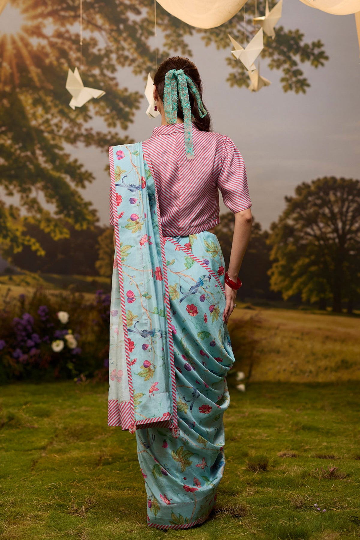 Fig n Fable Blue Saree