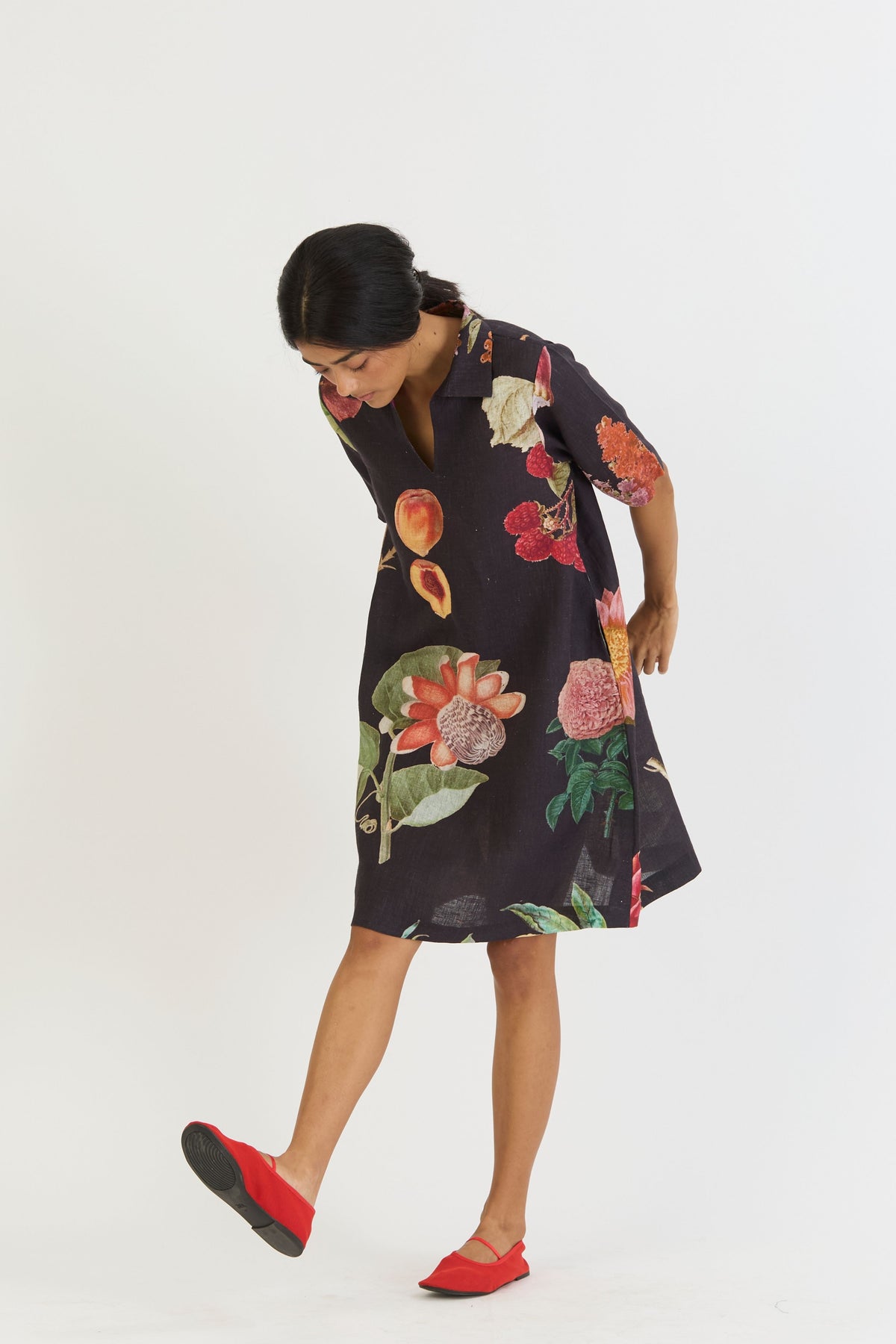 Plum Short Collared Dress