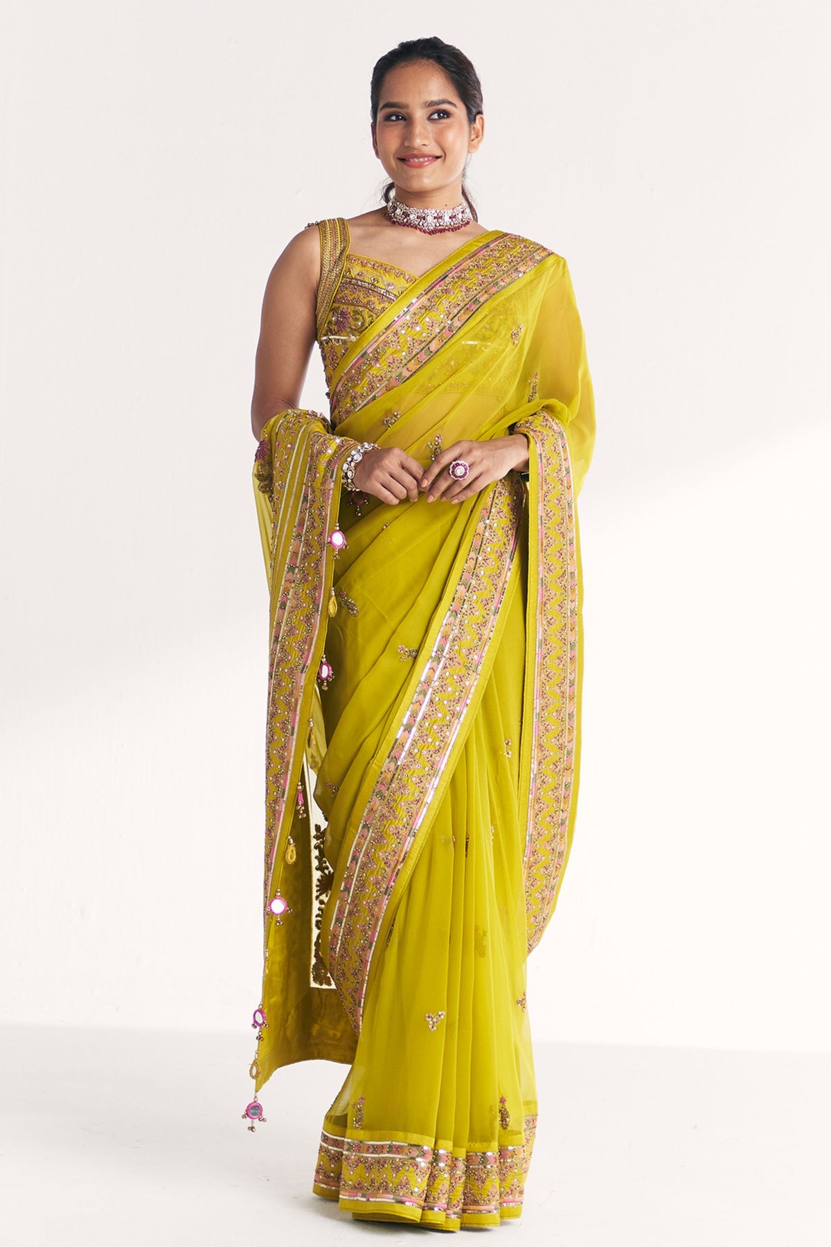 Rangeela Lime Green Saree