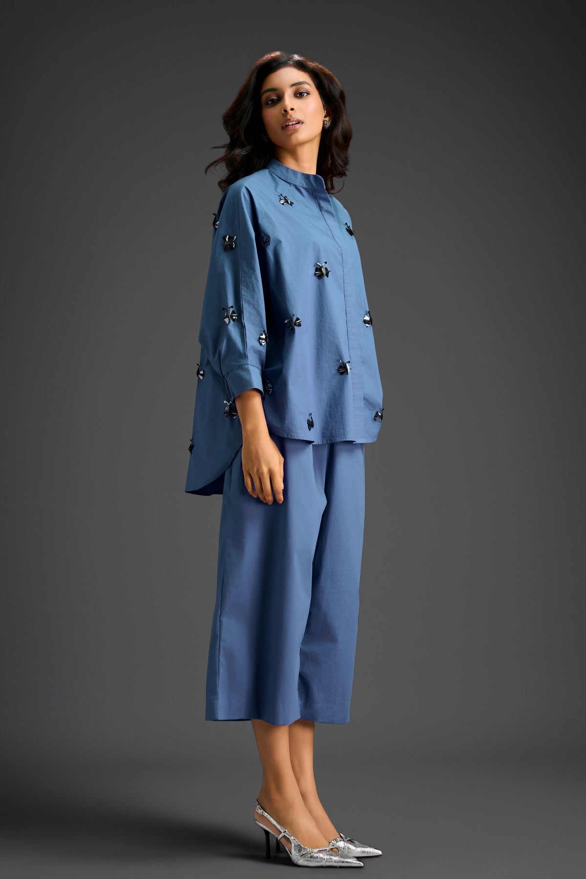 Blue Embellished Butterfly Co-ord Set
