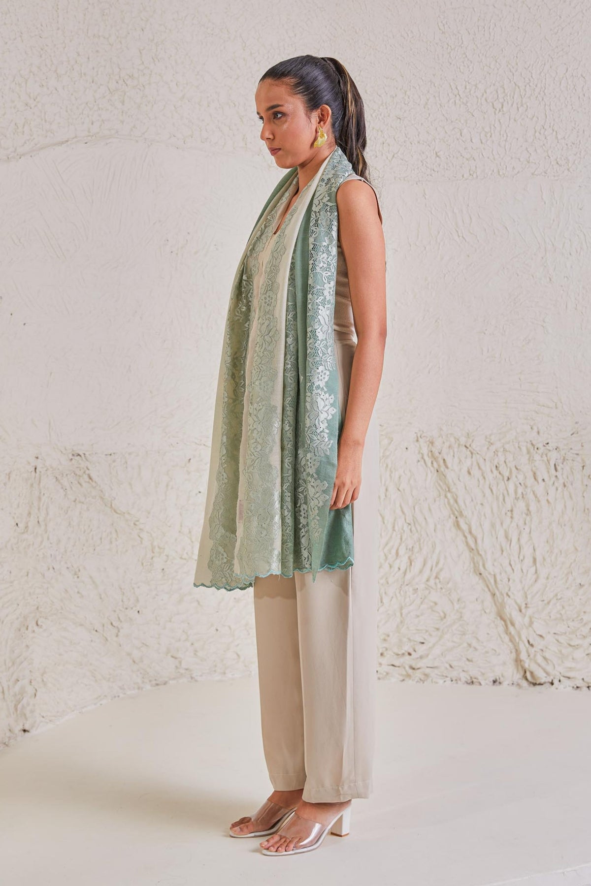 Celestial Chantilly Sea Green Stole