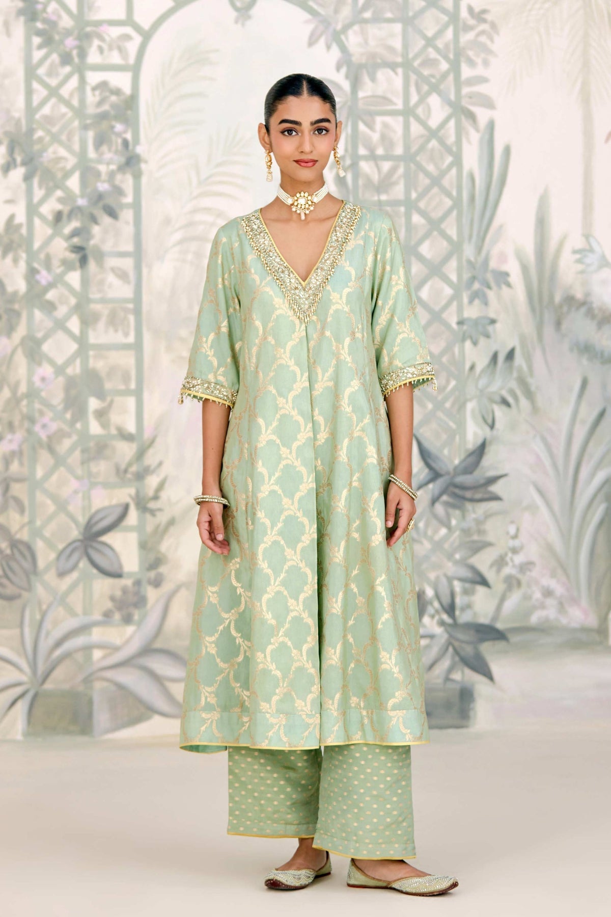 Smoke Green Kurta Set