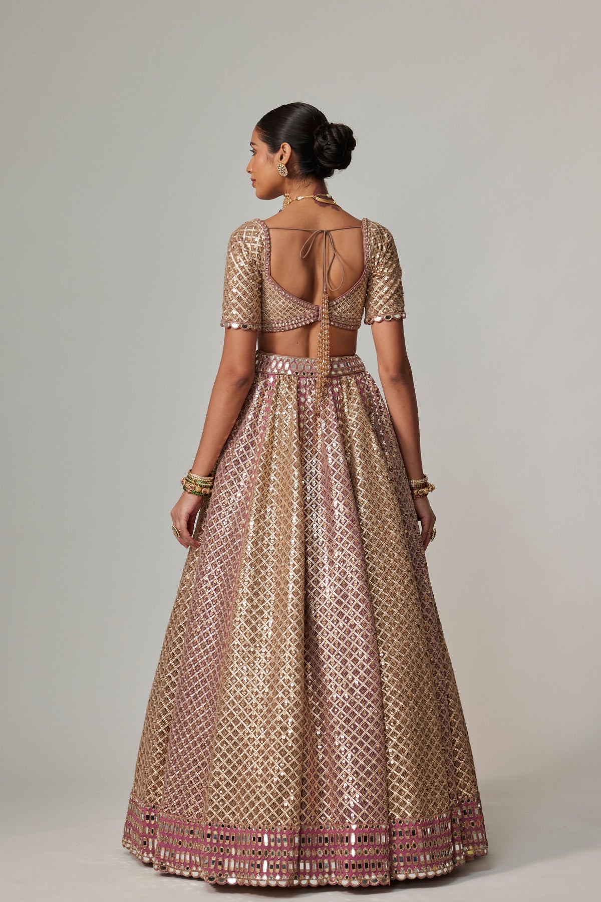 Deep Beige Multicolor Lehenga Set