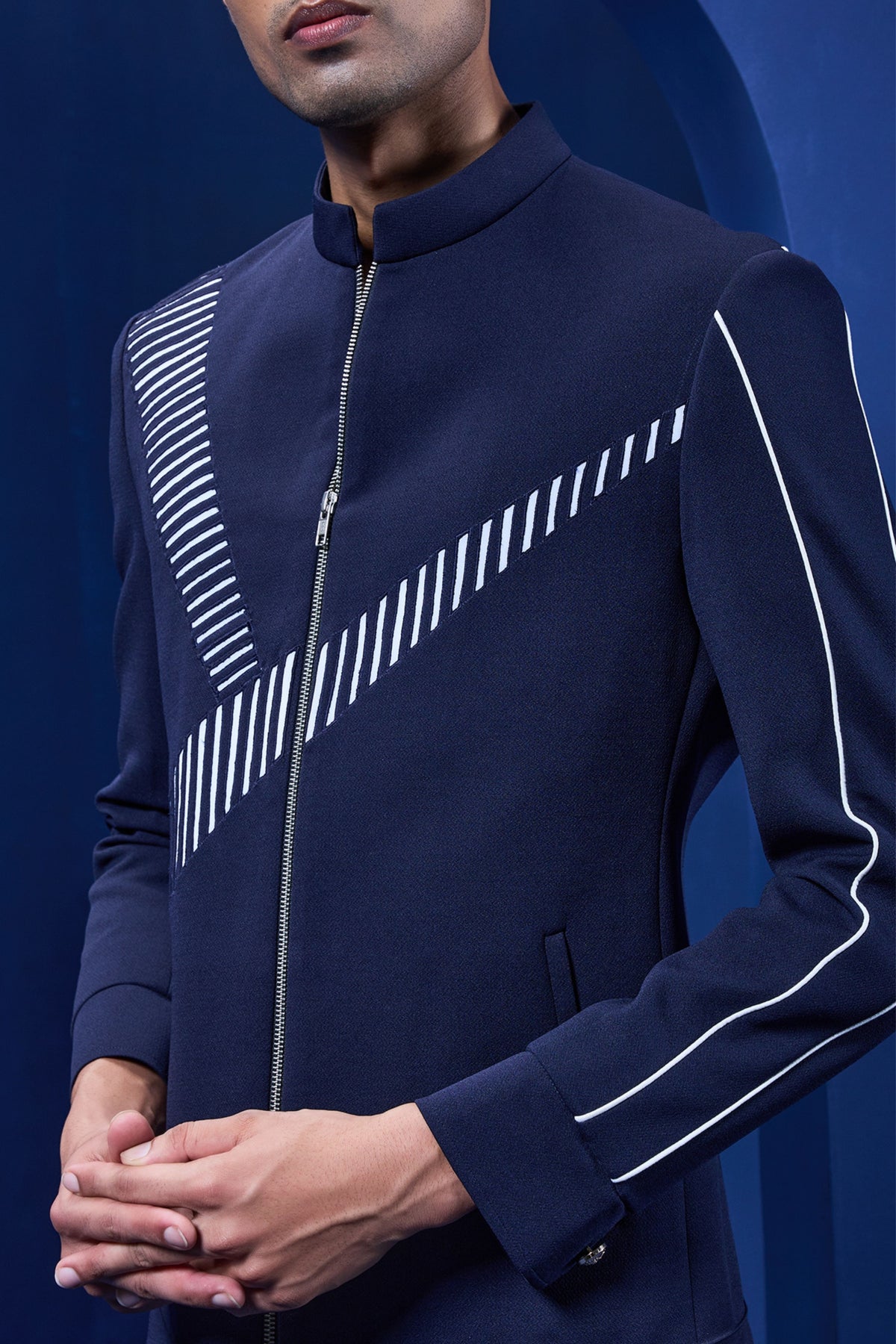 Appliqué Zip Detail Jacket Set