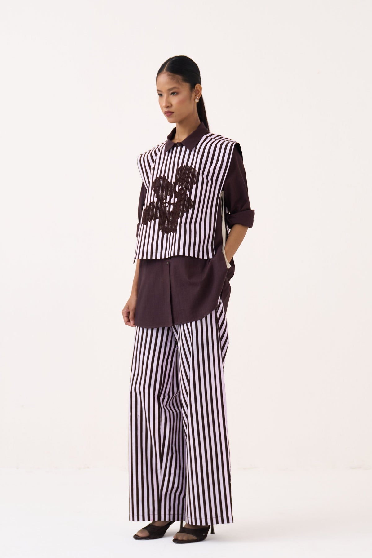 Floral Stripe Overlay Co-Ord Set