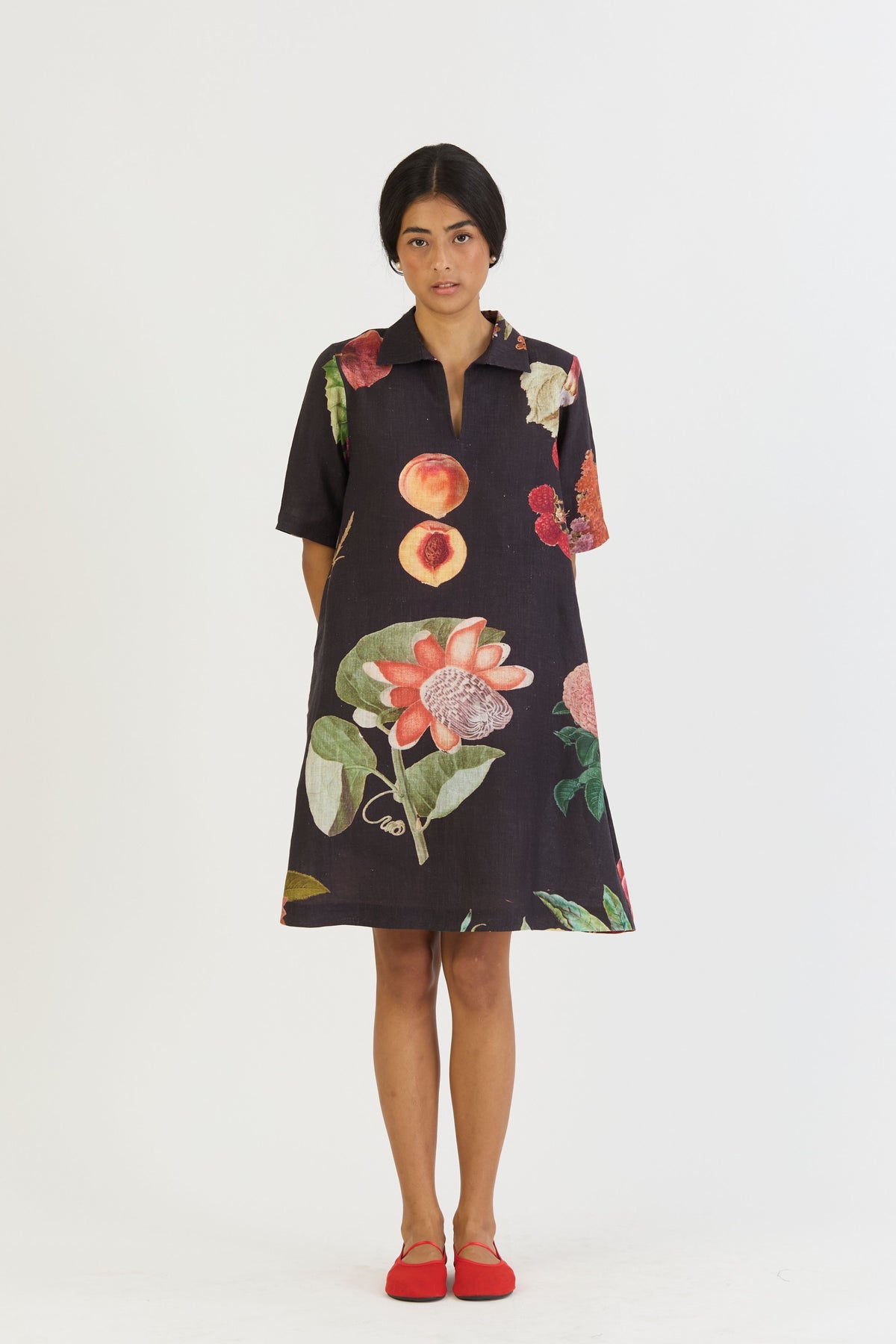 Plum Short Collared Dress