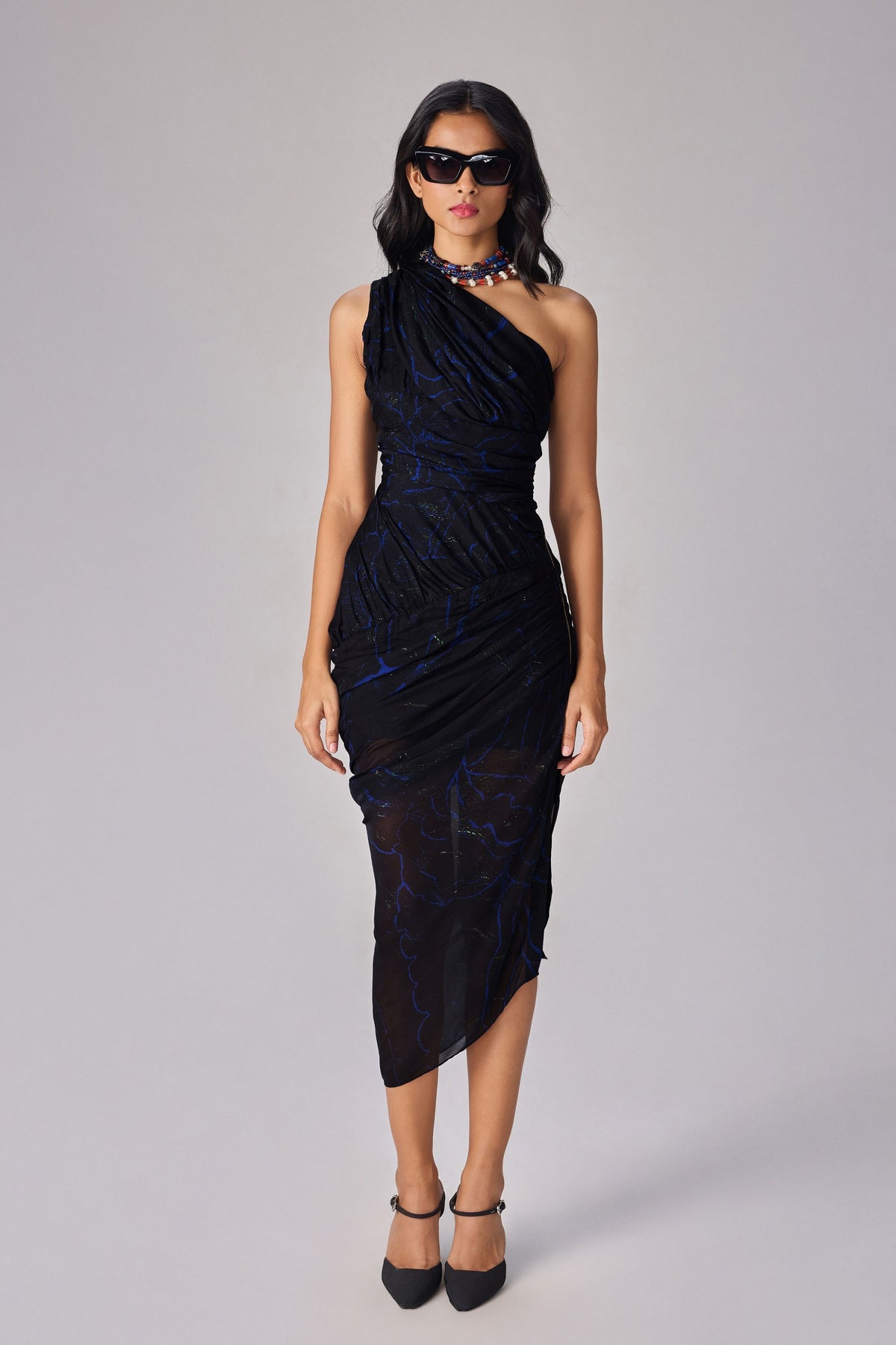 Black Scratch Omya Dress