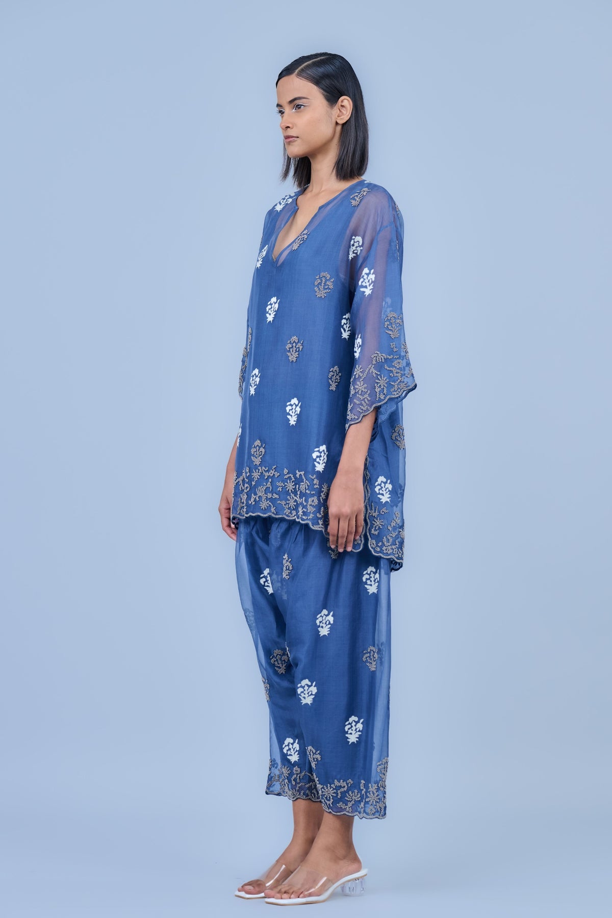 Space Blue Threadwork Salwar