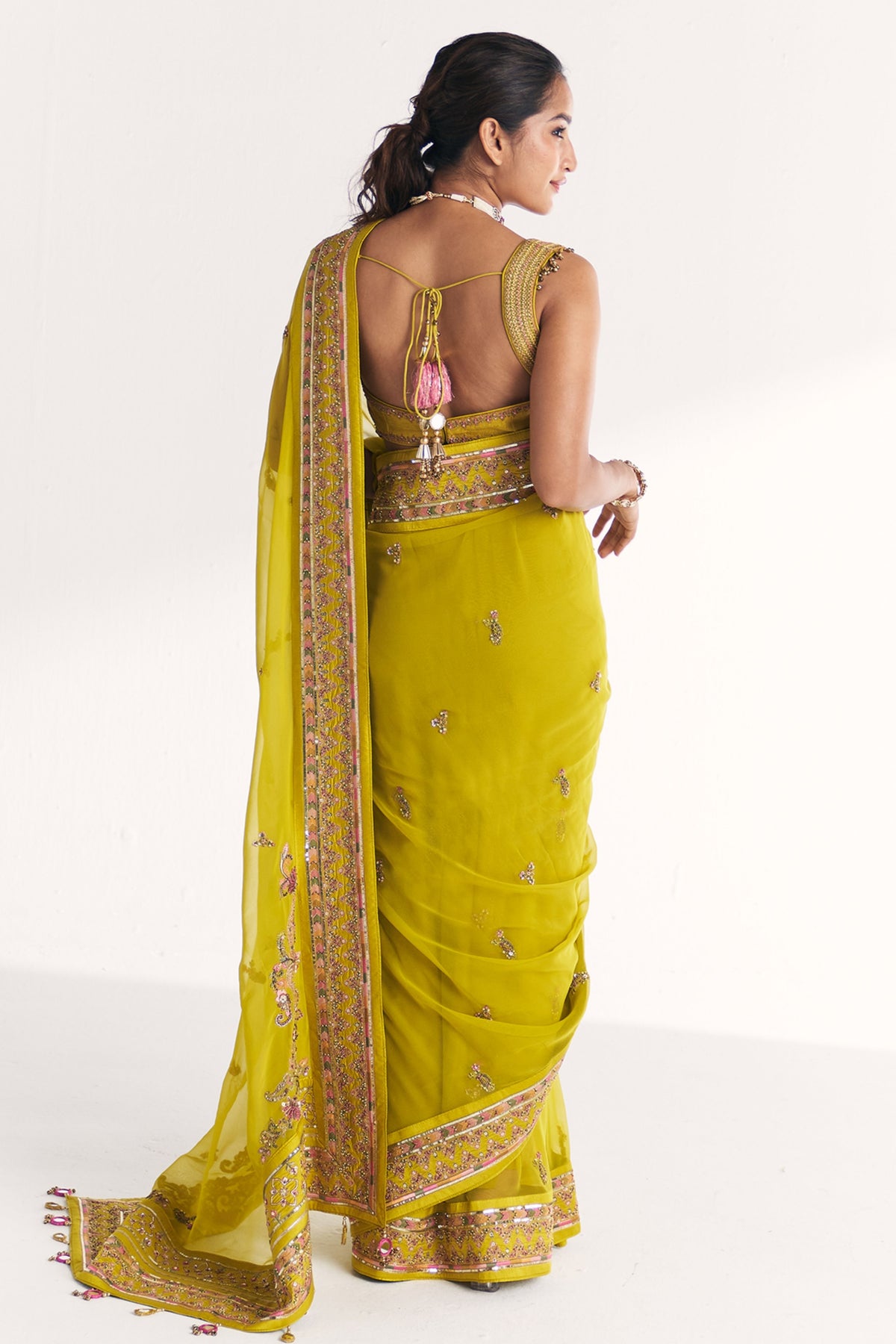 Rangeela Lime Green Saree