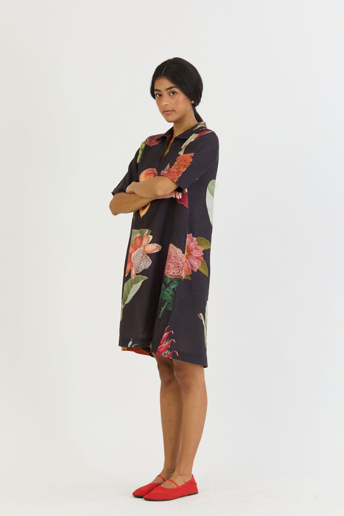 Plum Short Collared Dress