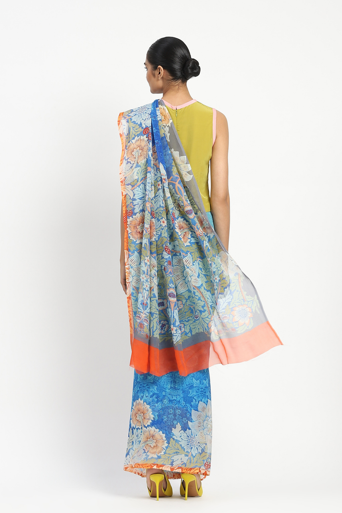 Seafoam Printed Saree