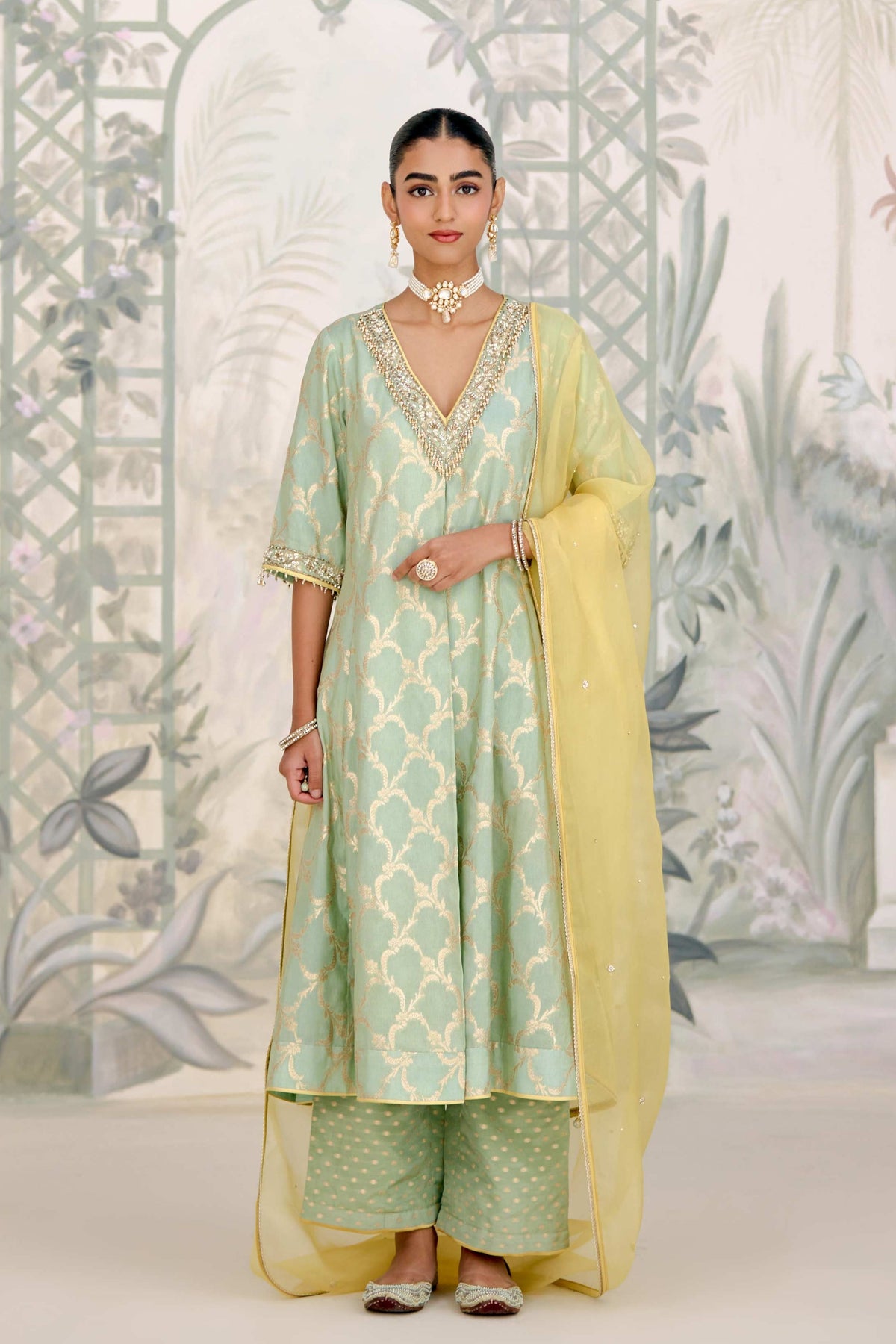 Smoke Green Kurta Set